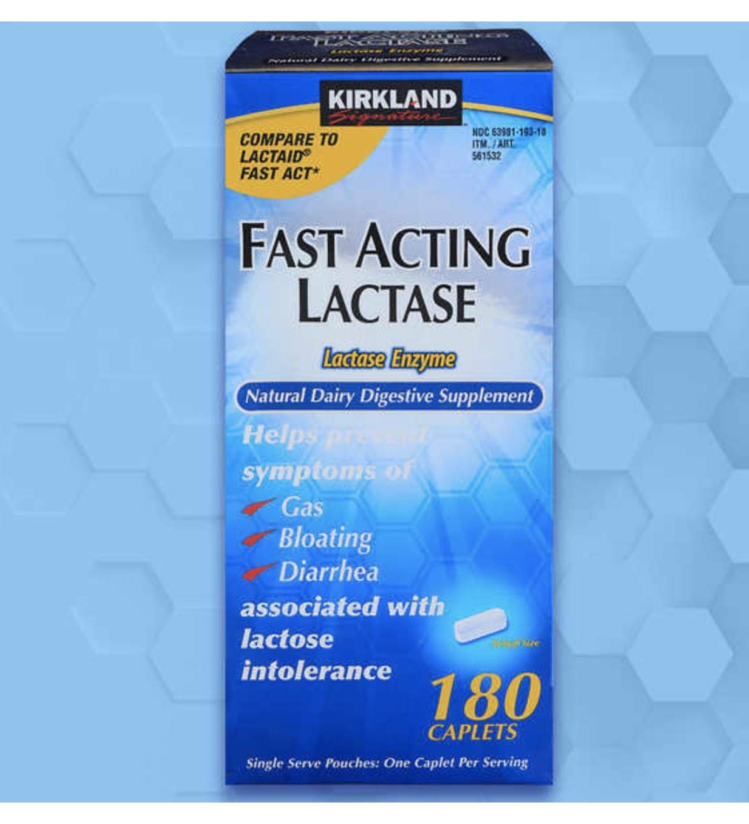 Kirkland Signature Fast Acting Lactase 180 Caplets - Digestive Support Formula - Buy Online on GoSupps.com