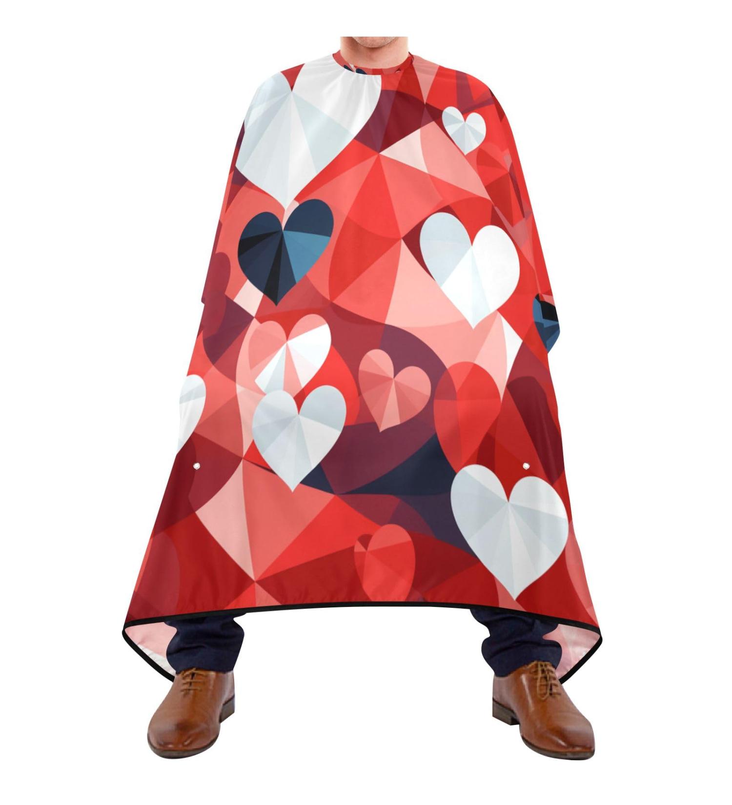 Waterproof Barber Cape - Valentine's Day Heart & Cheetah Haircut Bib for Men | Unisex Hair Cutting Cape - Buy Online on GoSupps.com