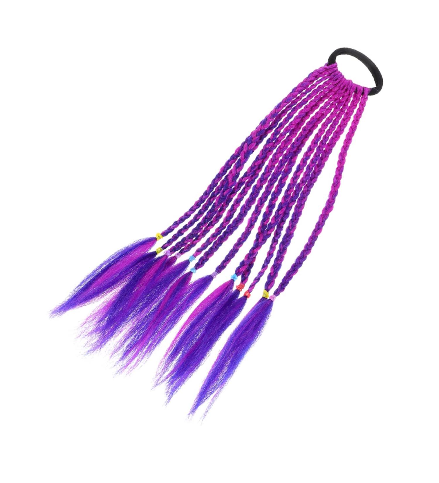 minkissy Wig Ponytail Hairpiece Braid Crochet Hair Extensions Ponytail Hair Extension Hair Accessories for Women Braids Girl Hair Braided Miss Hairpin Purple Photo High Temperature Wire 35X6X1CM Purple - Buy Online on GoSupps.com