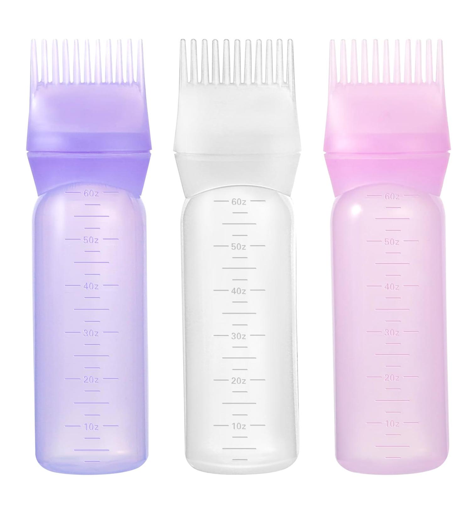 Vueinrg 3-Piece Hair Oil Applicator Bottle Set - 170ml Hair Dye & Oil Application Bottles with Scale - Perfect for Professional & At-Home Use - Buy Online on GoSupps.com