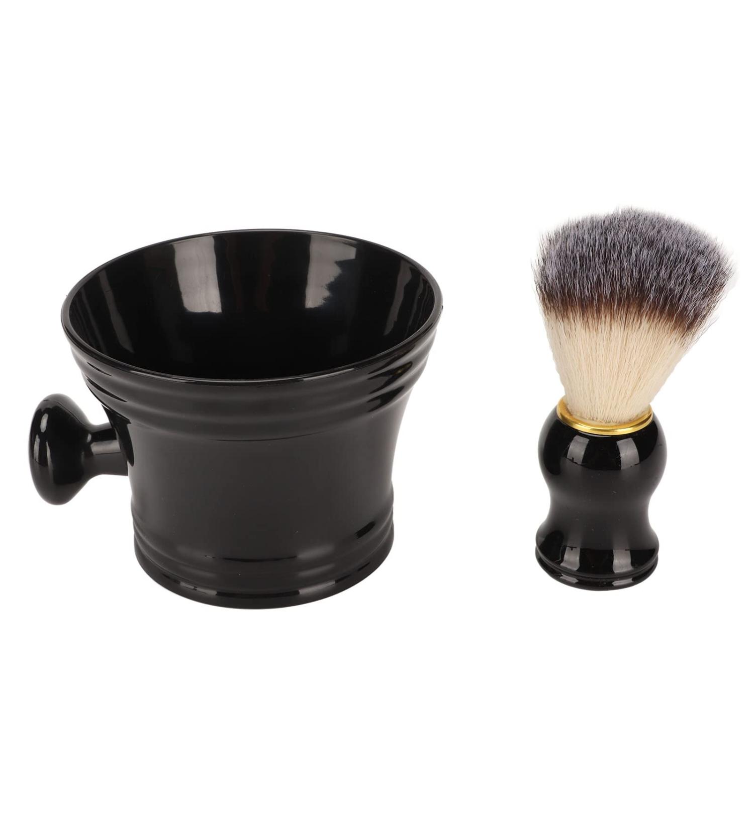 Men's Ergonomic Shaving Brush & Bowl Set - Black Shaving Tool for Cream Application | International Shipping Available - Buy Online on GoSupps.com