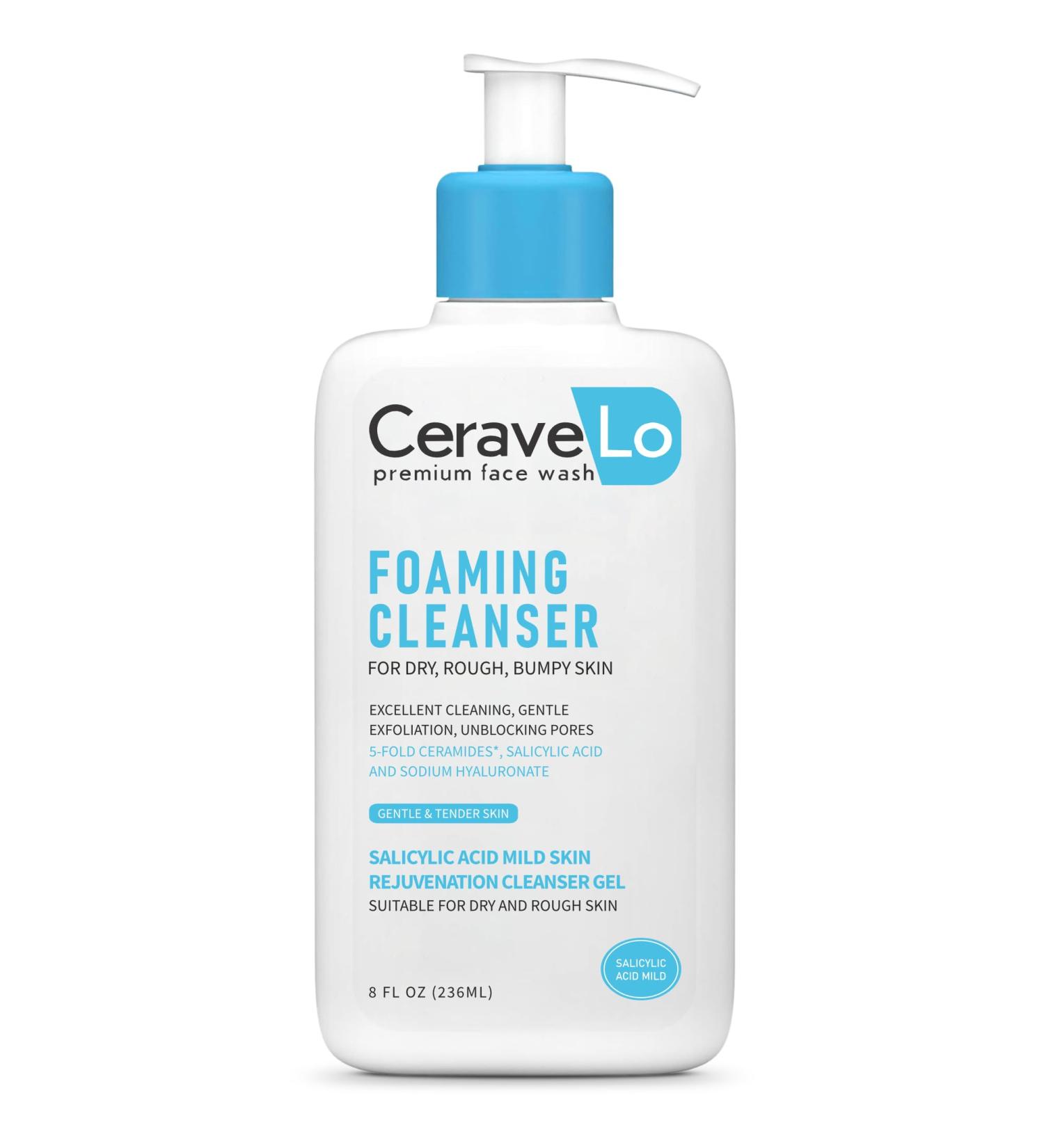 Salicylic Acid Face Wash | Rejuvenating Cleanser Gel for Dry Rough Skin | Fragrance & Paraben Free | 8 fl oz - Premium Formula with Ceramides Niacinamide & Hyaluronic Acid - Buy Online on GoSupps.com