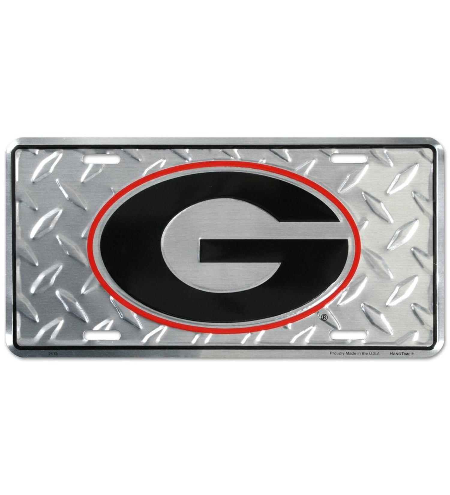 University of Georgia Diamond License Plate Tin Sign 6 x 12in