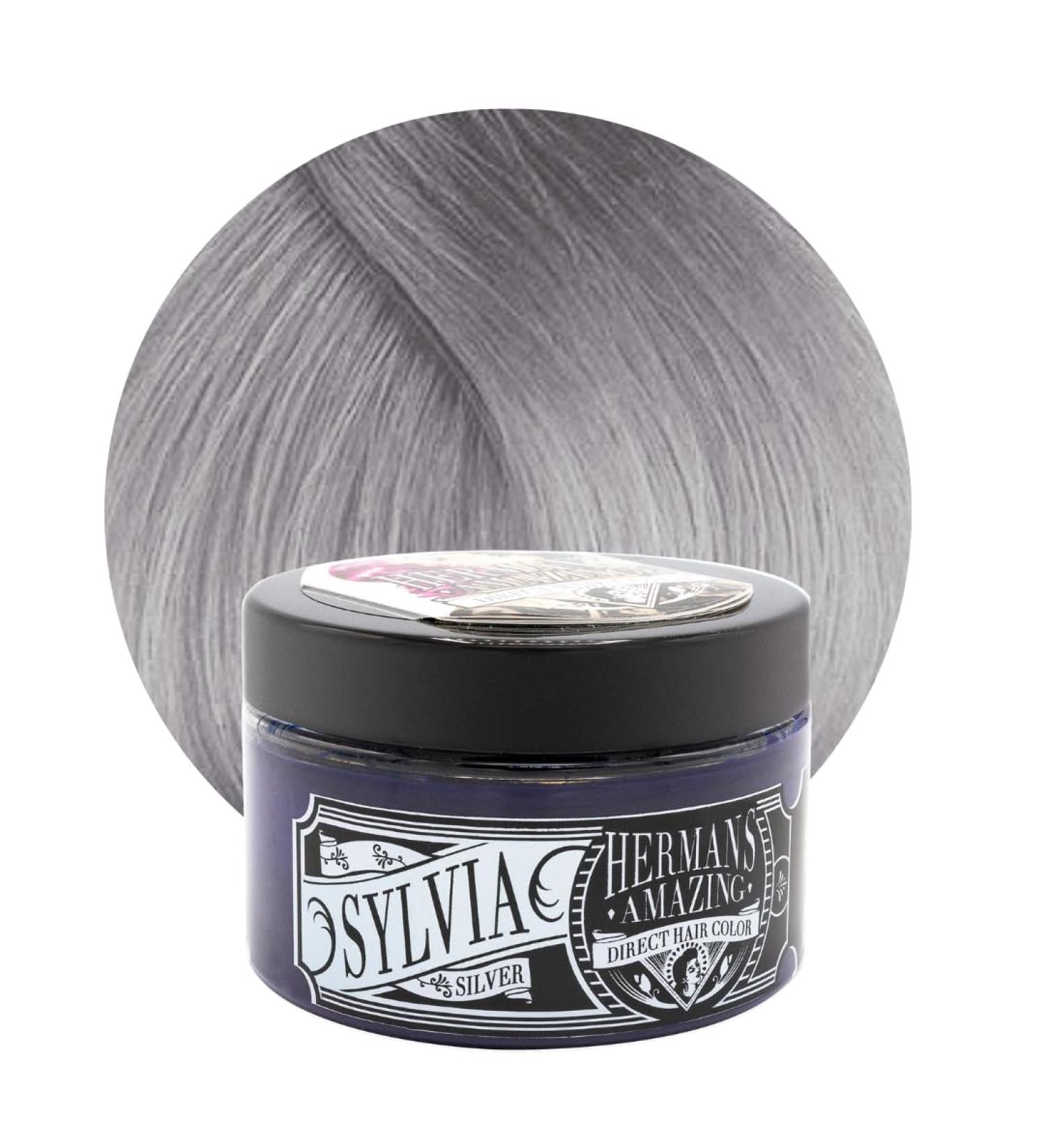 Buy Hermans Amazing Direct Silver Hair Color - Semi-Permanent Tint & Conditioner - 115ml Sylvia | Perfect for Stunning Silver Hair - Buy Online on GoSupps.com