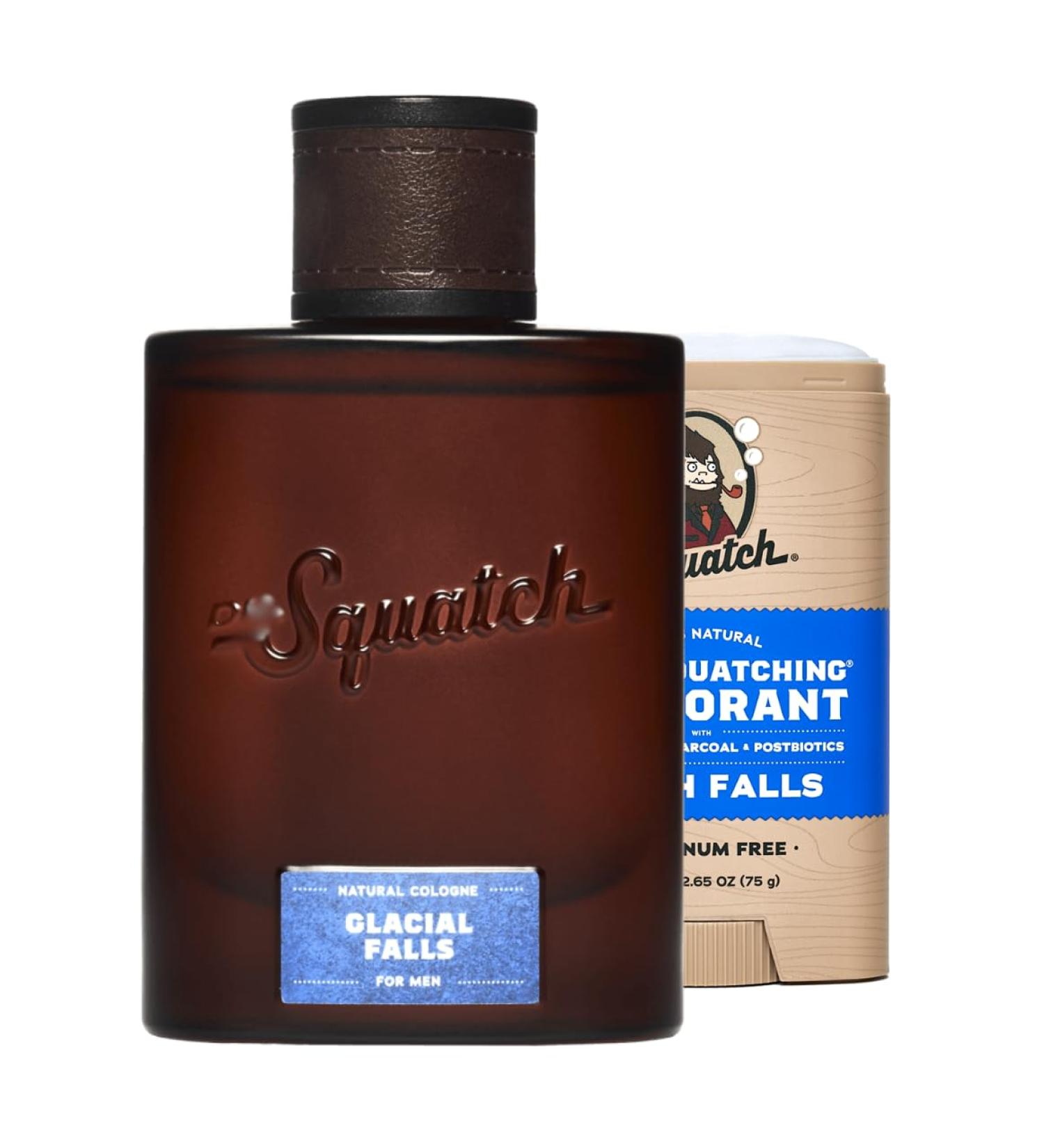 Doctor Squatch Men s Cologne Glacial-Falls and Men s Deodorant Fresh-Falls (2 Pack Bundle)