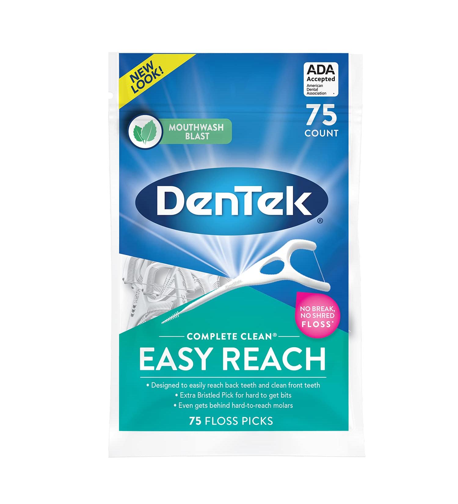 DenTek Complete Clean Floss Picks - 75 Count | Removes Food & Plaque Efficiently - Buy Online on GoSupps.com