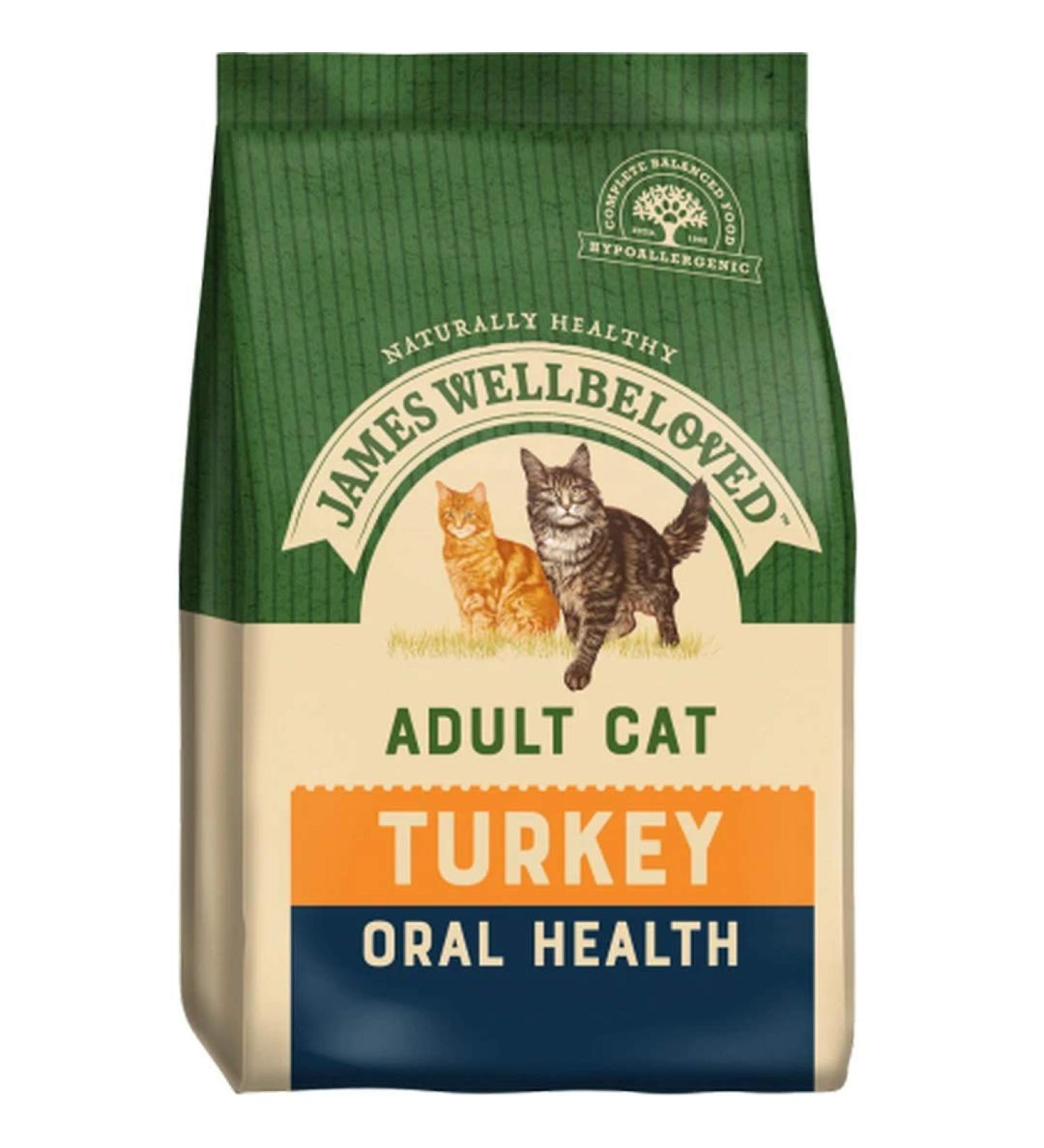 James Wellbeloved Adult Oral Health Turkey 4 kg Bag Hypoallergenic Dry Cat Food 4 kg (Pack of 1)