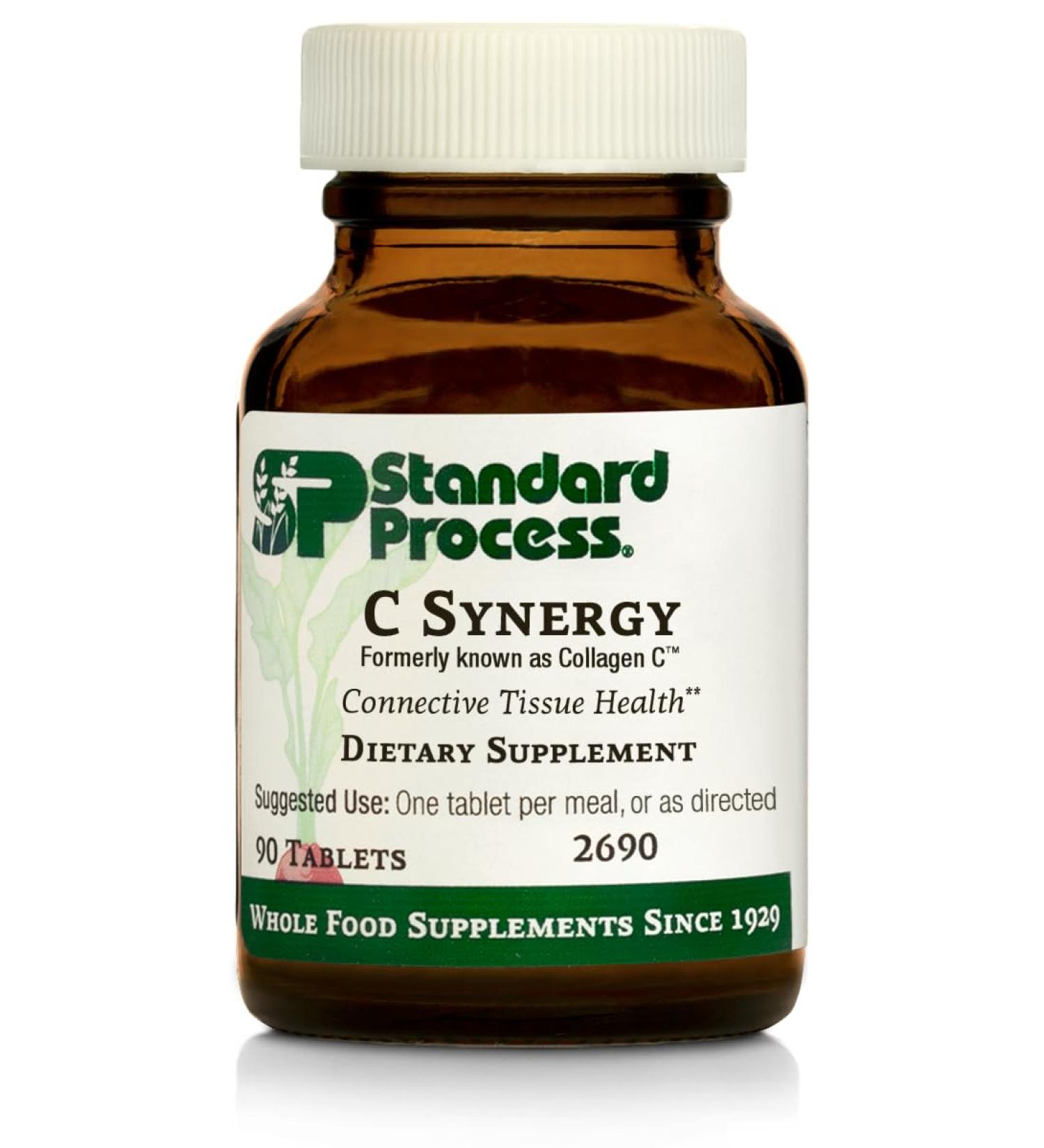 Standard Process C Synergy - Immune Support & Antioxidant with Echinacea, Rose Hips & Mushroom Powder - 90 Tablets - Buy Online on GoSupps.com