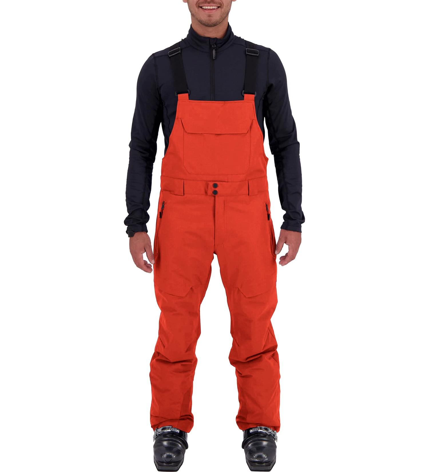 Esobo Men's Lightweight Waterproof Snow Bib Overalls - Orange | Medium Ski Pants - Buy Online on GoSupps.com