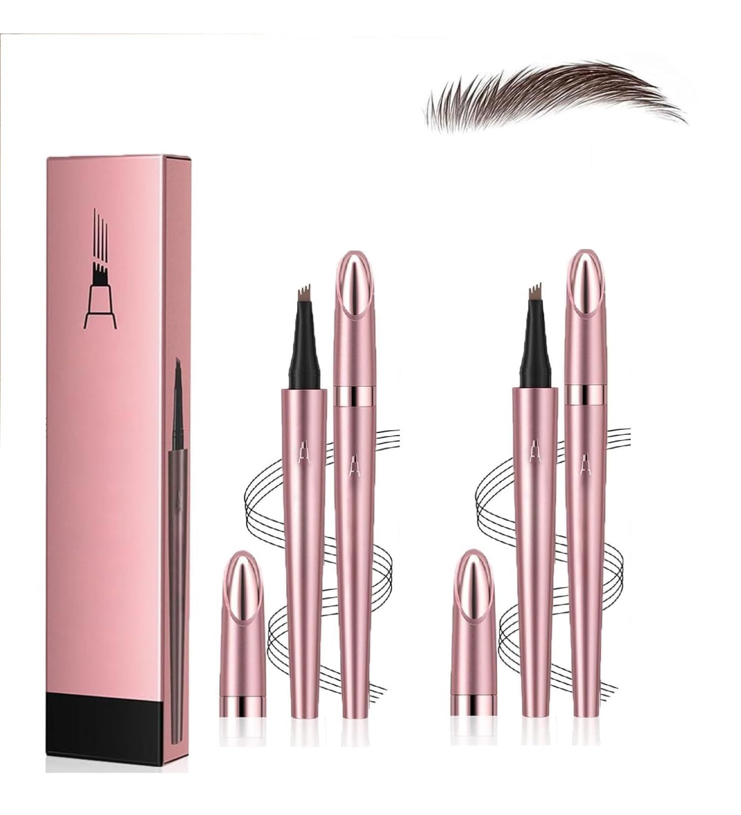 Upgraded Magic Eyebrow Pencil 3D Waterproof Microblading Eyebrow Pencil Upgrade 4 Tip Magical Eyebrow Pencil for Women Long-Lasting Natural Magic Eyebrow Pen (2Pc - Dark Brown) - Buy Online on GoSupps.com