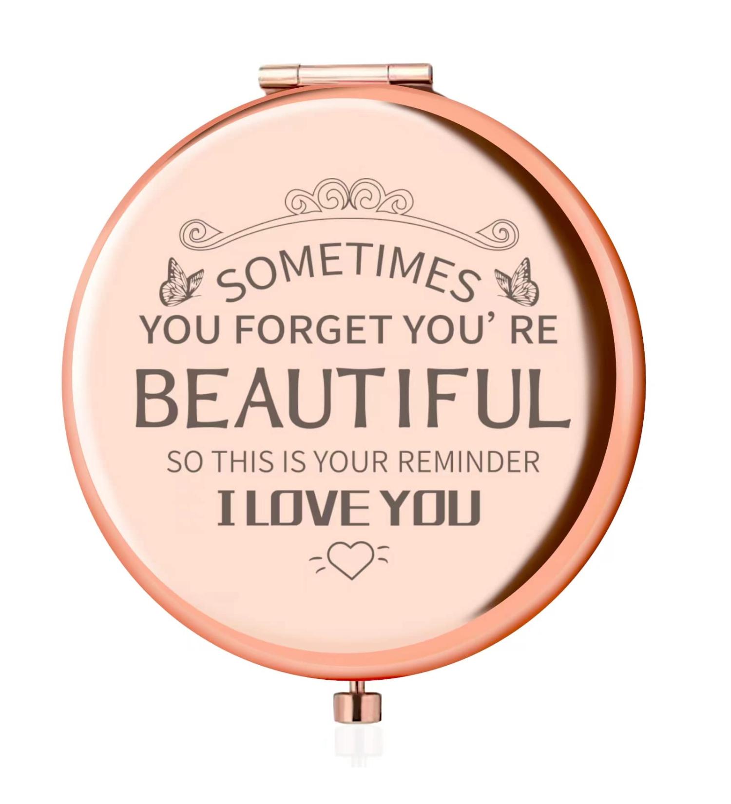 Compact Makeup Mirror - Rose Gold | Gifts for Women-Birthday, Valentine's Day, Christmas, Mother's Day, Graduation | Ideal Gift for Mom, Wife, Sister, Friend, Classmate - Buy Online on GoSupps.com