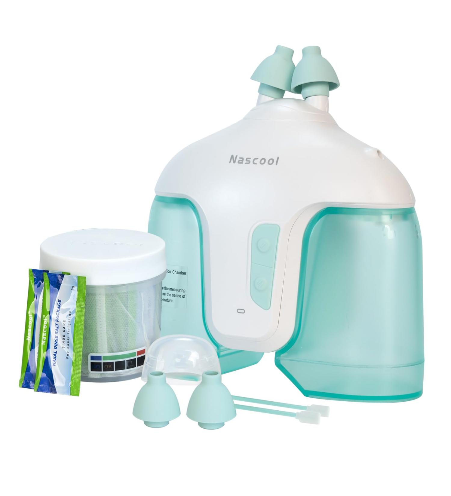 Nascool Electric Nasal Irrigation System with 50 Salt Packets 2 Modes Nose Cleaner with Self Cleaning & Waste Collection Function for Sinus Relief Runny Nose Nasal Congestion Itching Nose(Green) - Buy Online on GoSupps.com