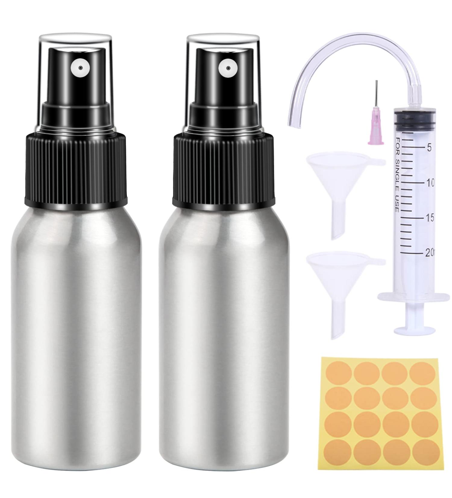 50ml Aluminum Alloy Mini Spray Bottles - 2 Pack | Empty Atomizers for Perfume Cosmetics & Essential Oils | Travel-Friendly & Refillable - Buy Online on GoSupps.com