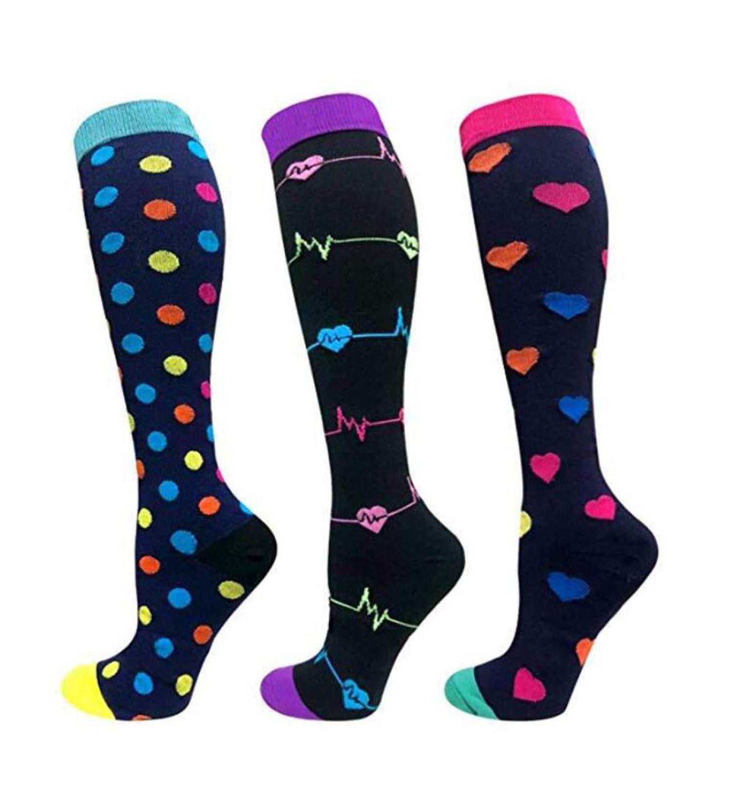 Zlyj 3 Pairs Compression Stockings for Women & Men (20-30mmHg) - Ideal Compression Socks for Sports Flight & Everyday Use - Buy Online on GoSupps.com