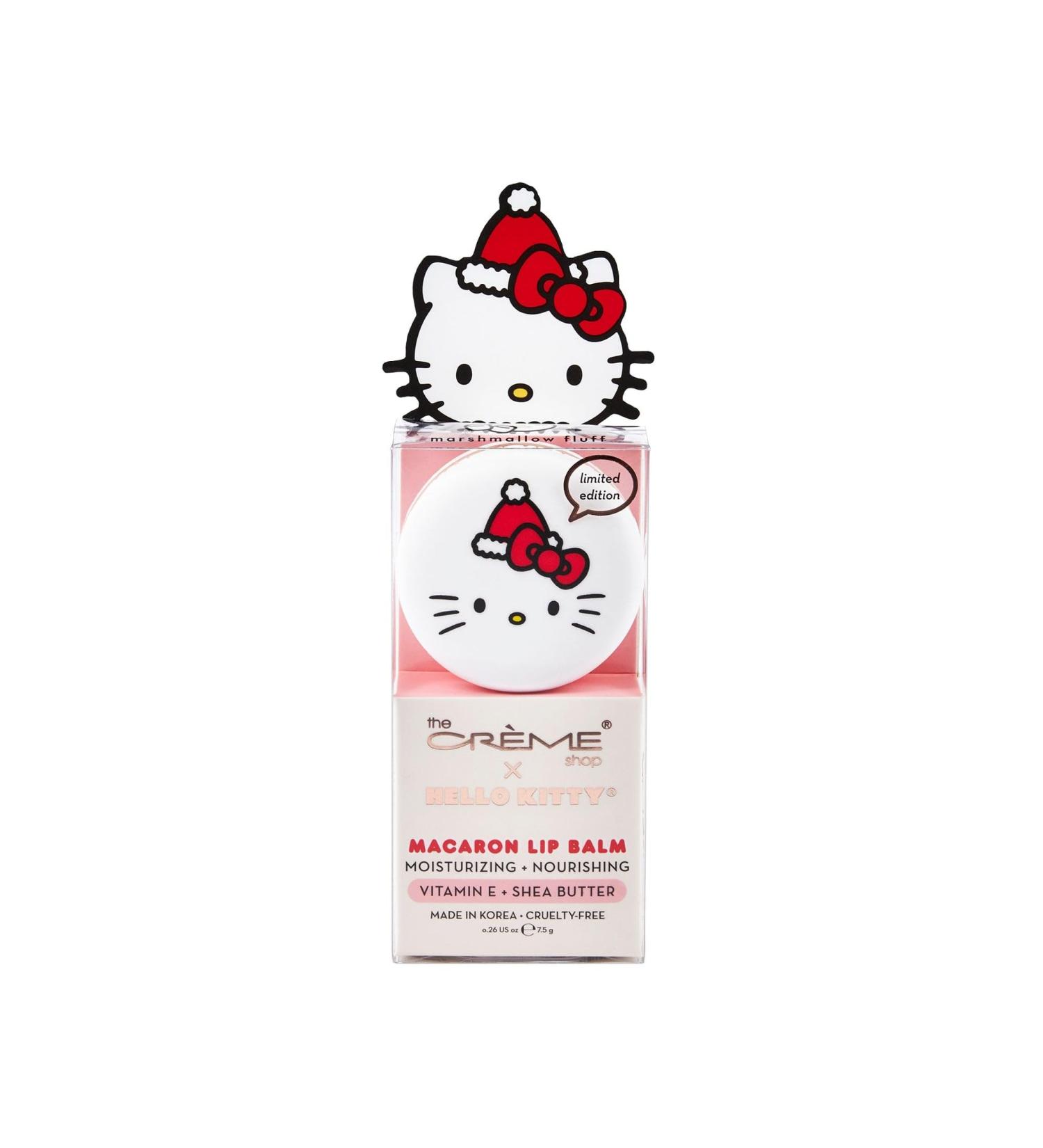 Cr me Shop x Hello Kitty Macaron Lip Balm - Korean Lip Balm with Shea Butter & Vitamin E - Marshmallow Fluff | Shop Internationally - Buy Online on GoSupps.com