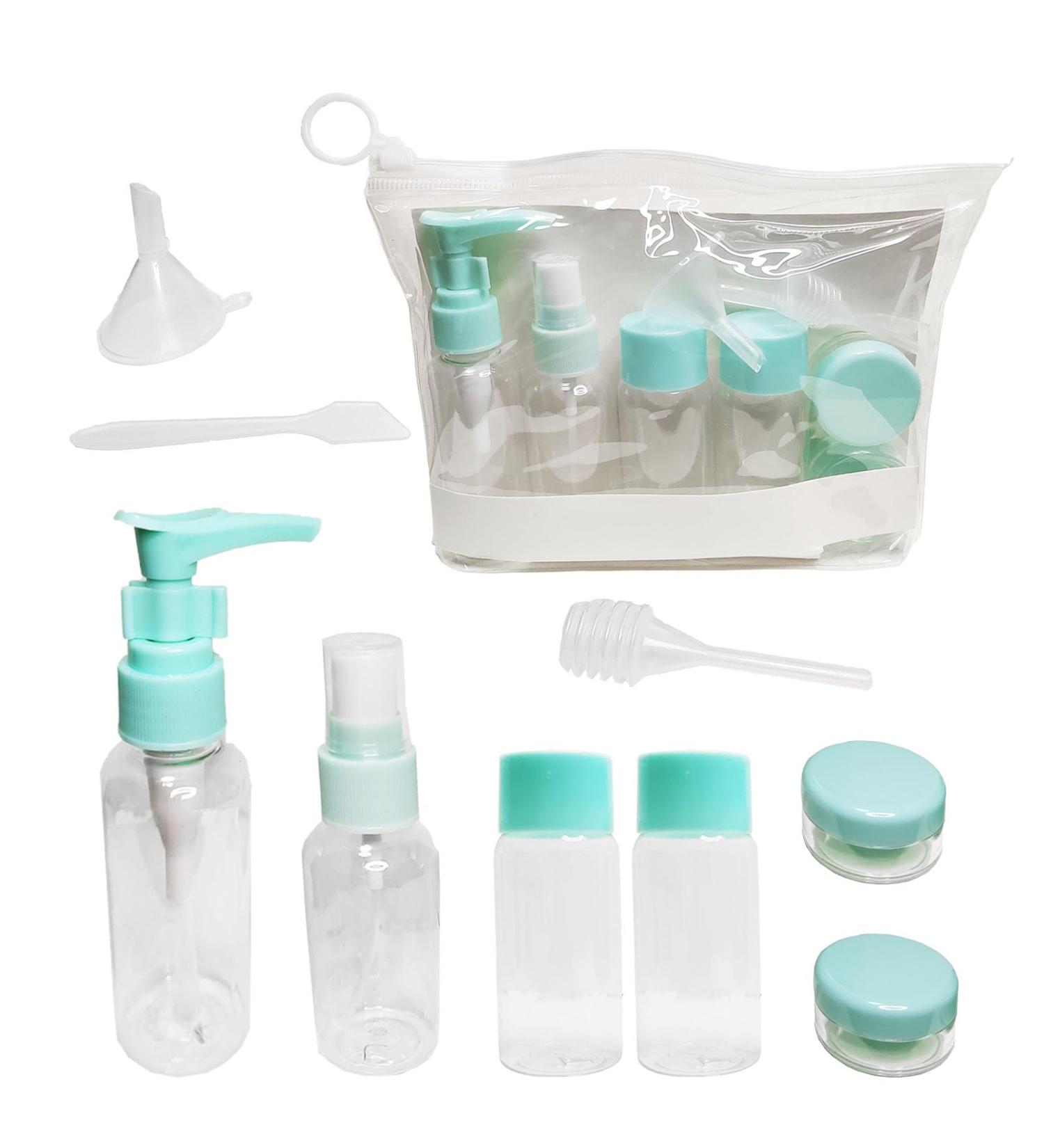 Ronoza Travel Set - 9 Travel Bottles for Shampoo Lotion & Cosmetics | Perfect Travel Containers for International Journeys - Buy Online on GoSupps.com