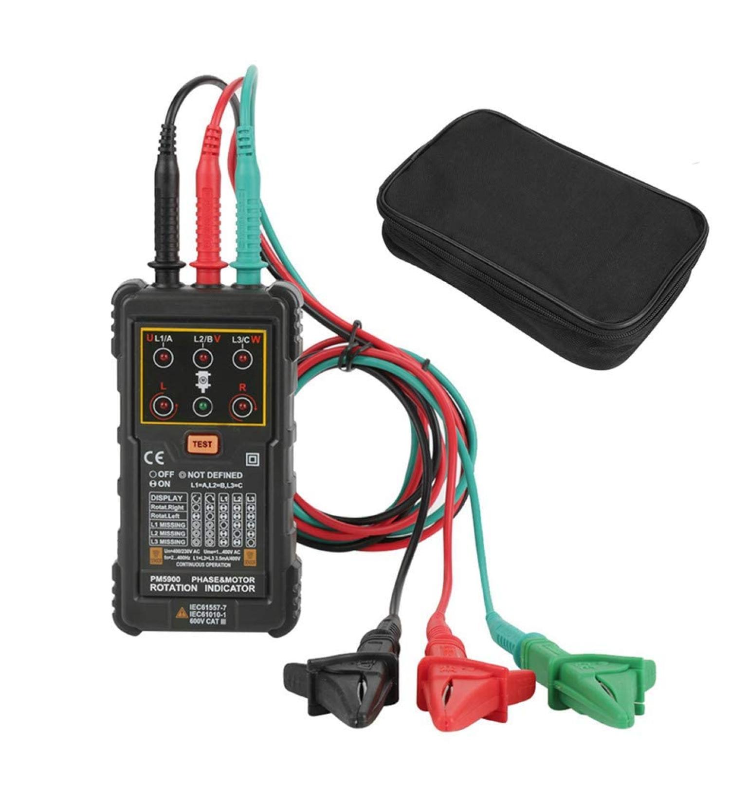 Tester Motor Rotation Indicator Portable Handheld Three-Phase Sequence Presence Rotation Tester Indicator Detector Meter - Buy Online on GoSupps.com