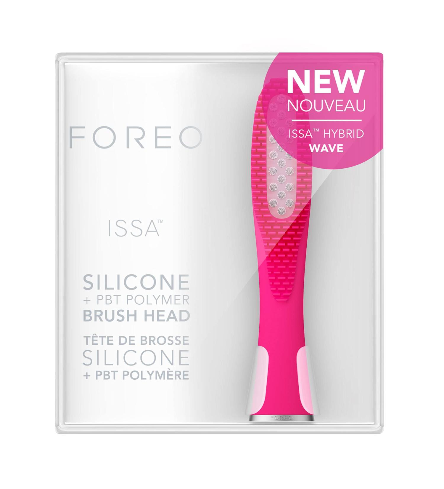 FOREO ISSA Hybrid Wave Brush Head - Fuchsia, Medical-Grade Silicone & PBT Bristles - Buy Online on GoSupps.com