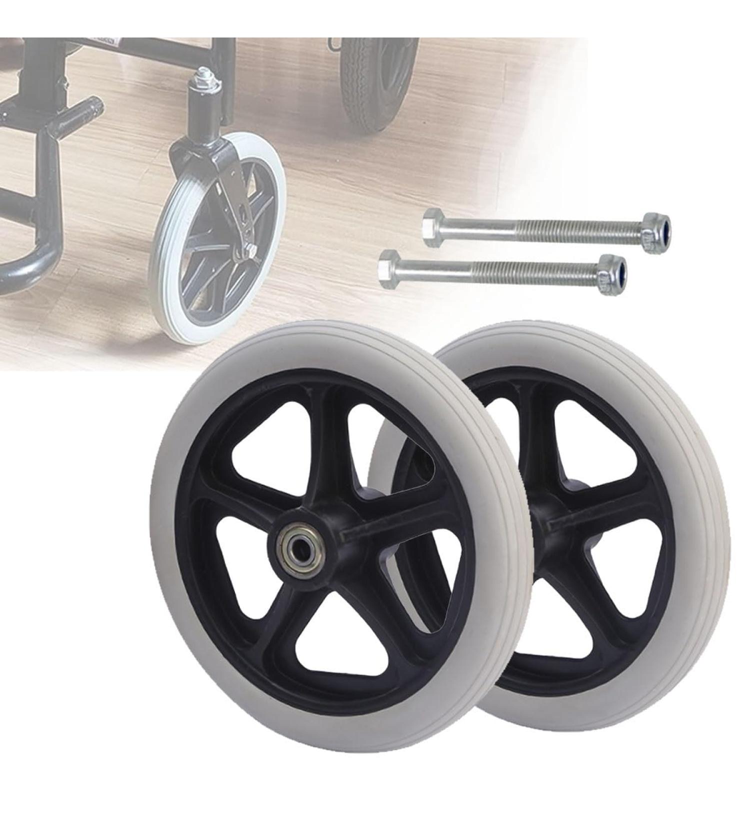 Wheelchair Wheels 6in 7in 8in Disabled Wheelchair Wheels Replacement 2pcs Grey Wheelchair Front Wheels for Replacement Wheels(8in/19cm) - Buy Online on GoSupps.com