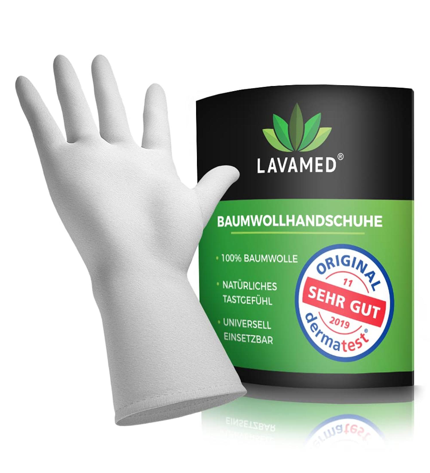 Buy Dermatest LAVAMED Extra Soft 100% Cotton Jersey Gloves - Premium Cosmetic Gloves (6 Pack) for Sensitive Skin - Ideal for Health and Beauty Use - Buy Online on GoSupps.com