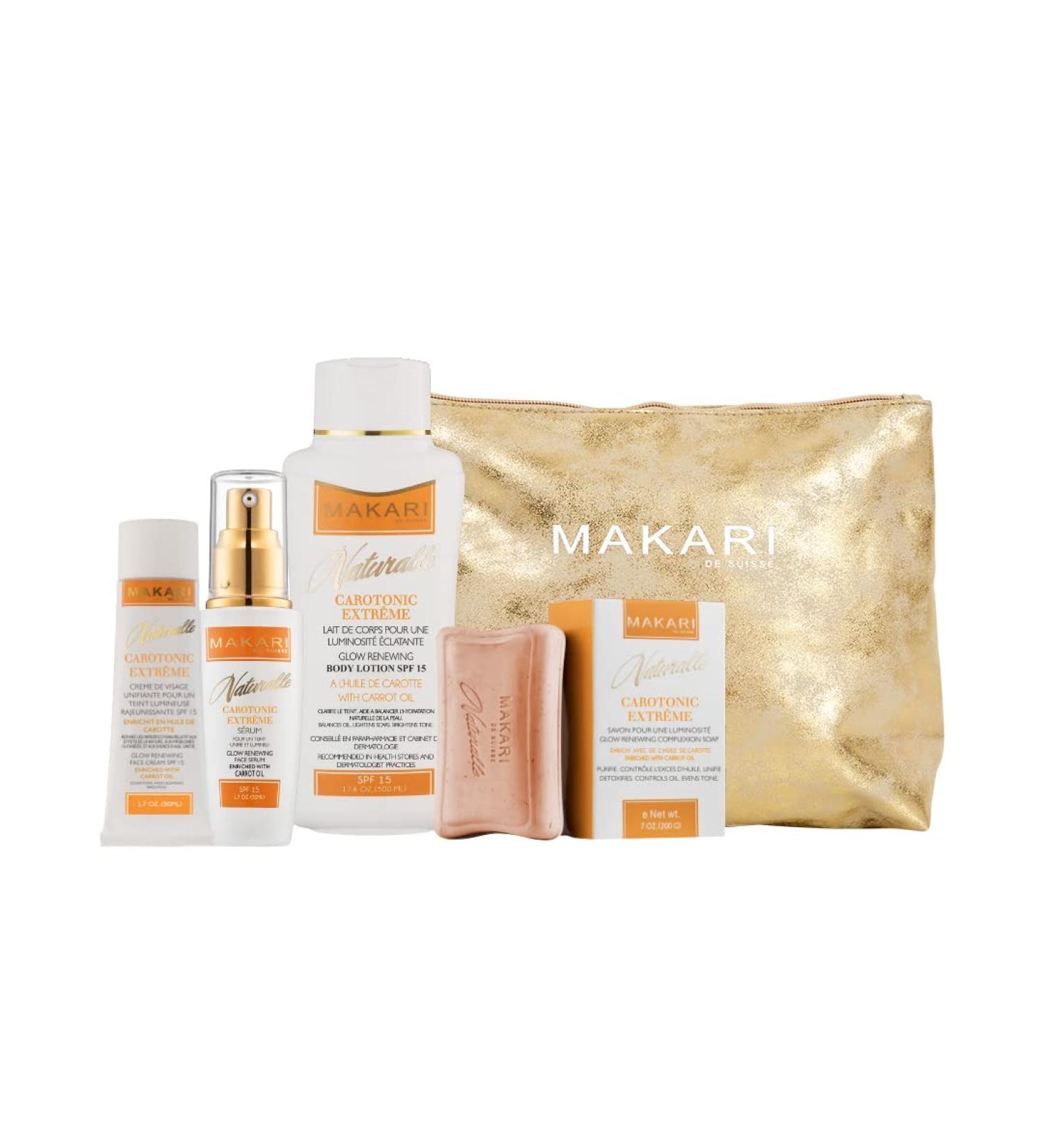 MAKARI Naturalle Carotonic Extreme 4-Piece Gift Set | Skin-Enriching Carrot Oil & SPF15 | Botanical Self Care for Combination Oily & Acne Prone Skin - Buy Online on GoSupps.com