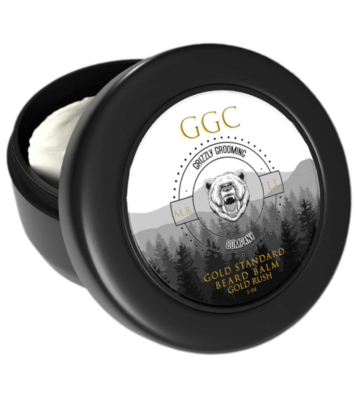 Grizzly Grooming Co. Gold Standard Beard Balm - Moisturizing Shea Butter Nourishing for Men's Grooming Kit 2oz - Signature Gold Rush Scent - Buy Online on GoSupps.com