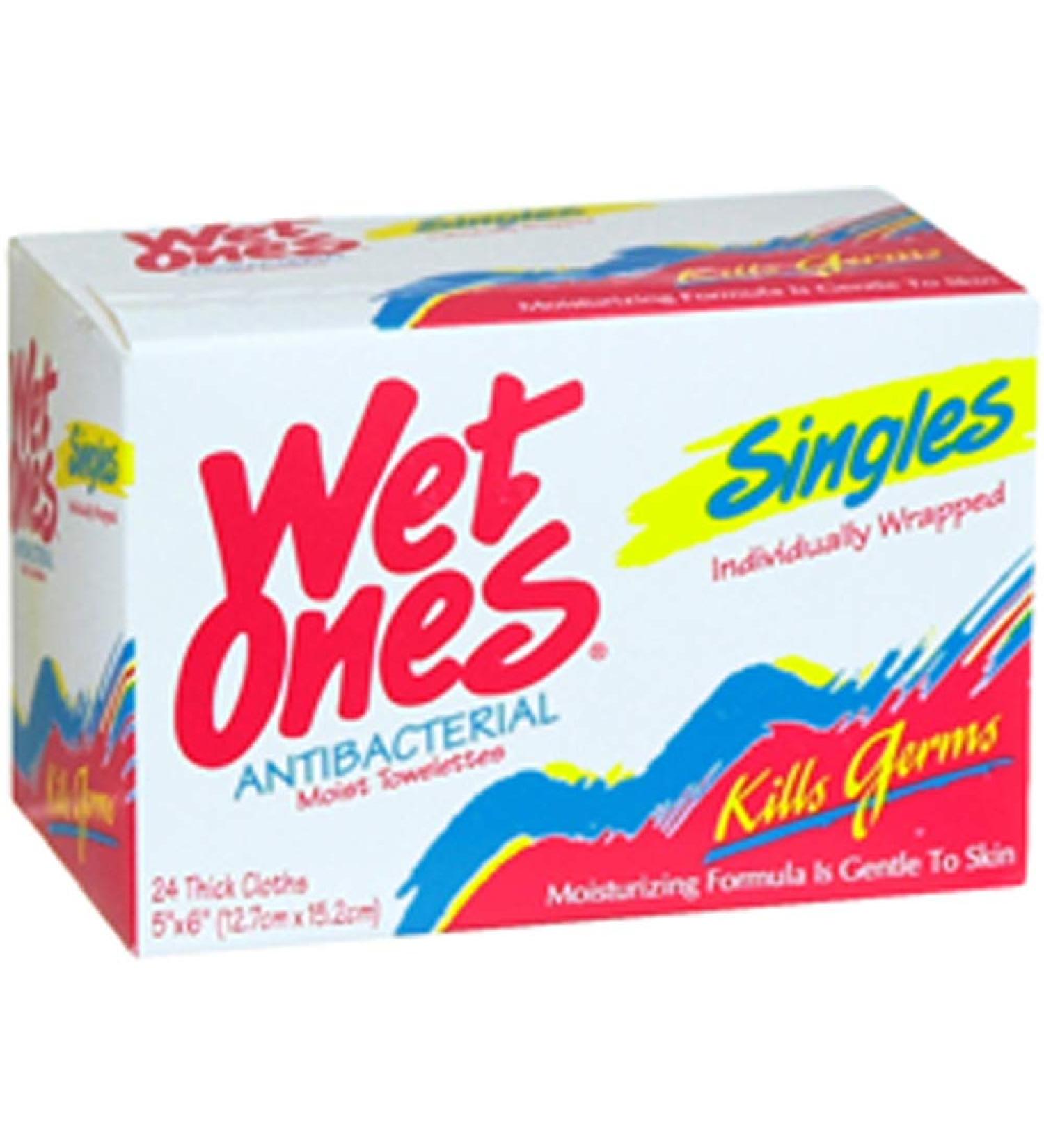 Wet Ones Moist Wipes Fresh Scent Anti Bacterial Singles - 24 ct Pack of 3
