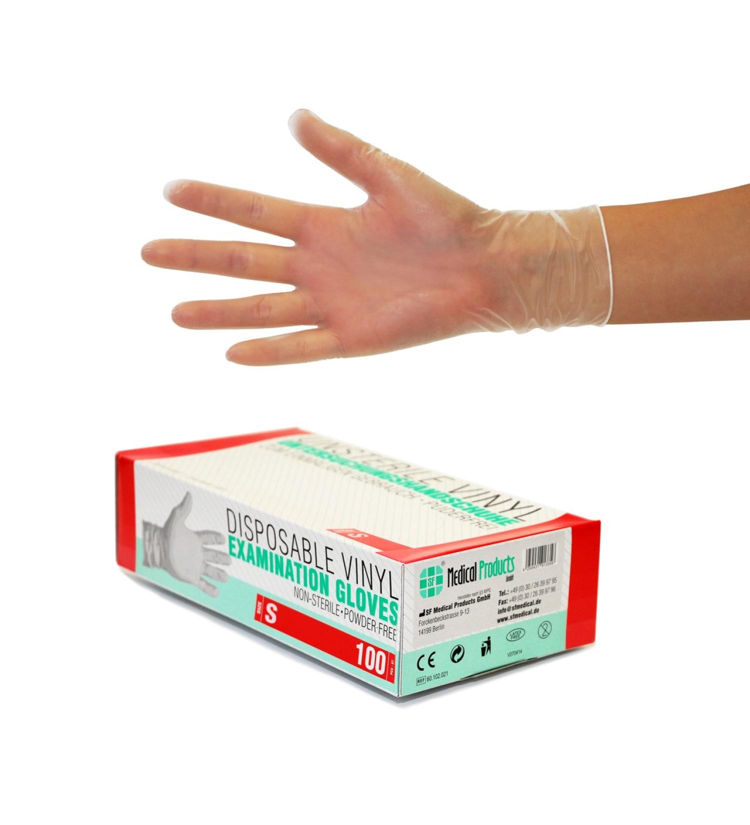 Vinyl Gloves 1000 Pieces - Powder-Free Latex-Free Disposable Exam Gloves (10 Boxes Transparent) - Buy Online on GoSupps.com
