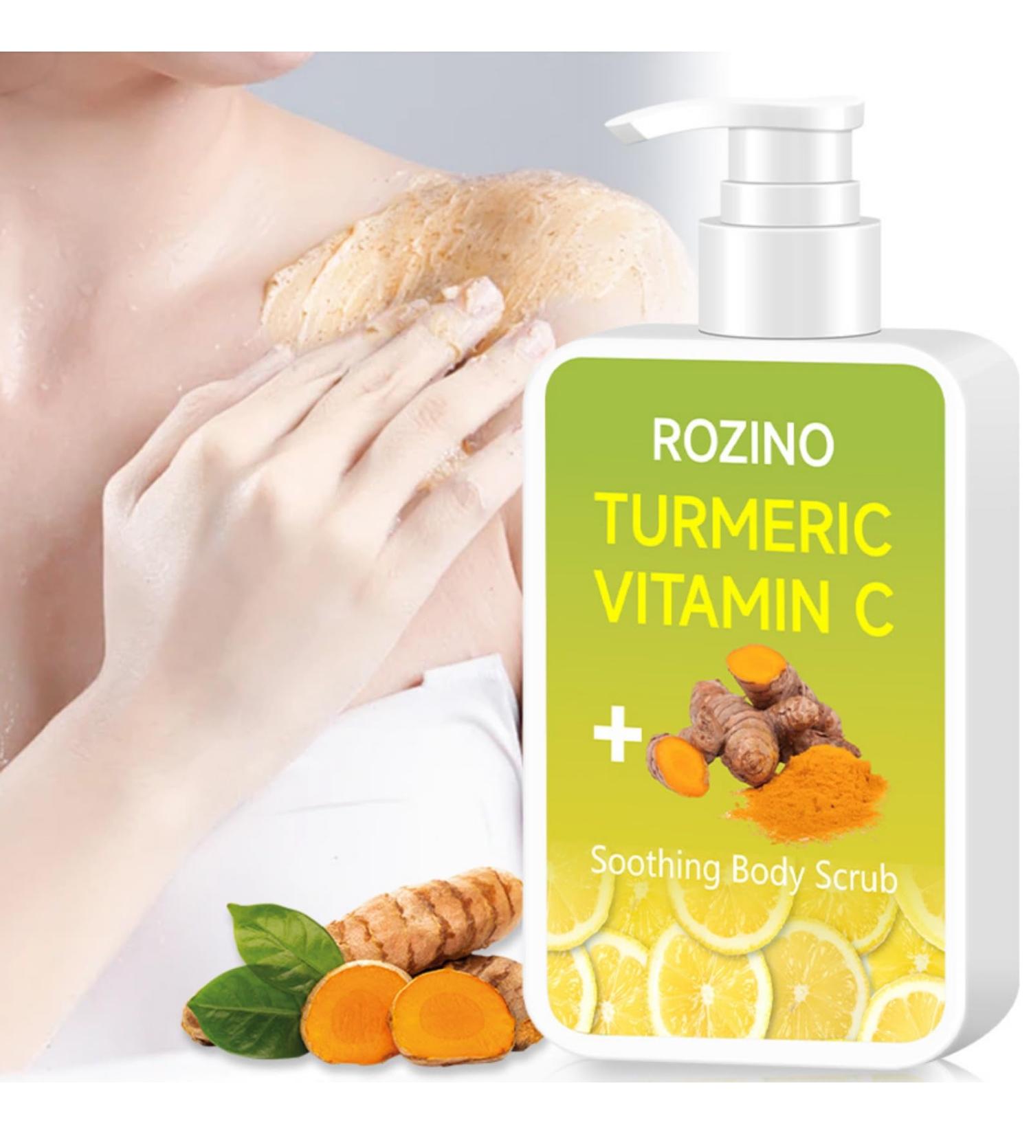 Turmeric & Vitamin C Body Scrub Skin Brightening Scrub Remove Dead Skin Improve Dark Spots Deep Cleanse Exfoliating Body Face  - Buy Online on GoSupps.com