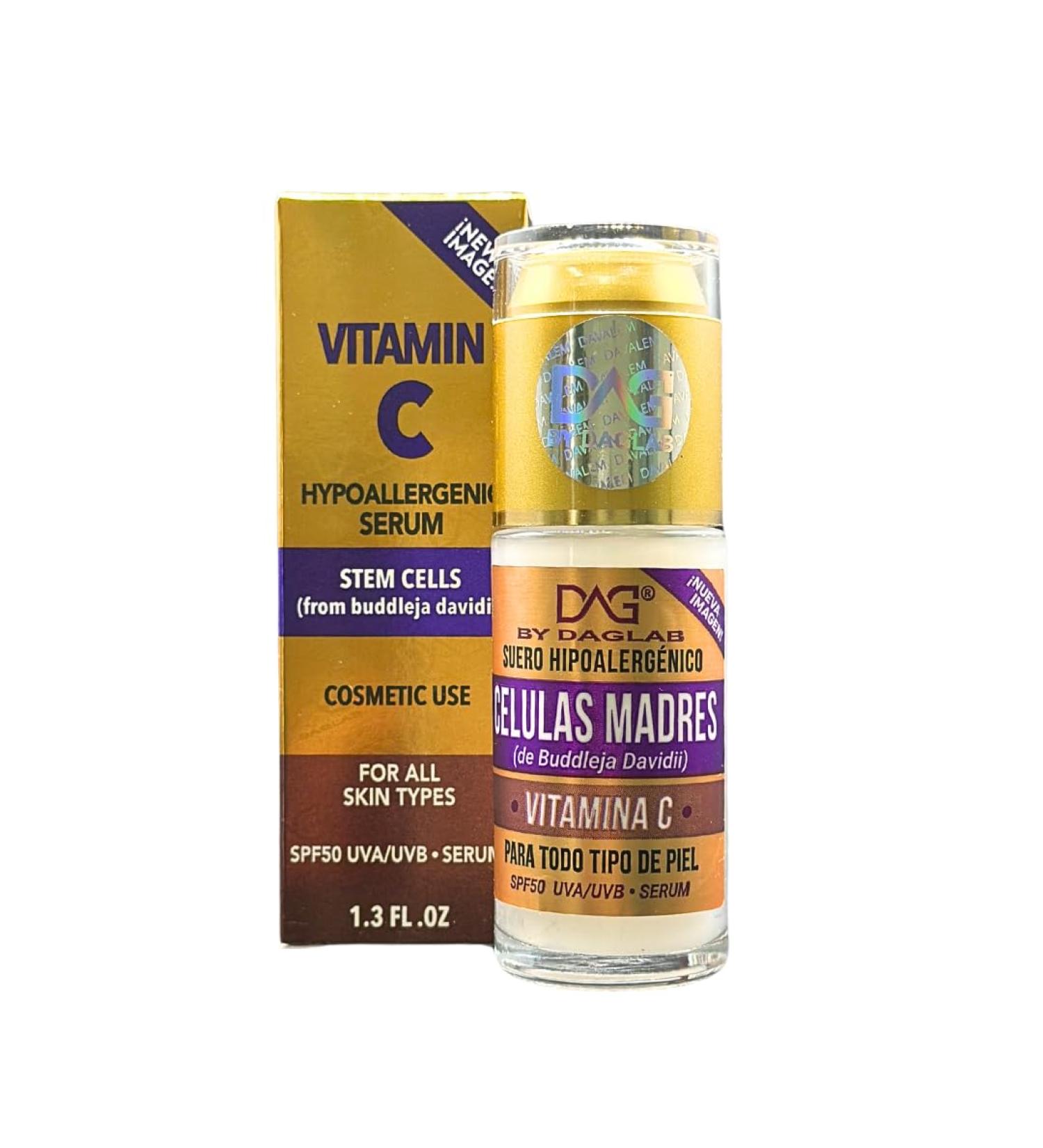 Buy Hypoallergenic Stem Cell Serum with Vitamin C & SPF 50 - UVA/UVB Protection for All Skin Types | International Shipping Available - Buy Online on GoSupps.com