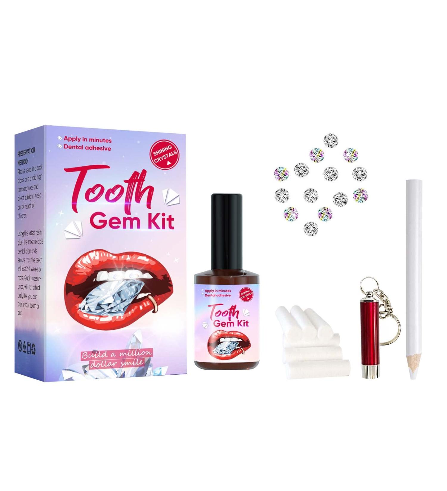 DIY Tooth Gem Kit: Fashionable Tooth Jewelry Set with Light, Glue Safe & Comfortable Crystal Set for Beginners - Buy Online on GoSupps.com
