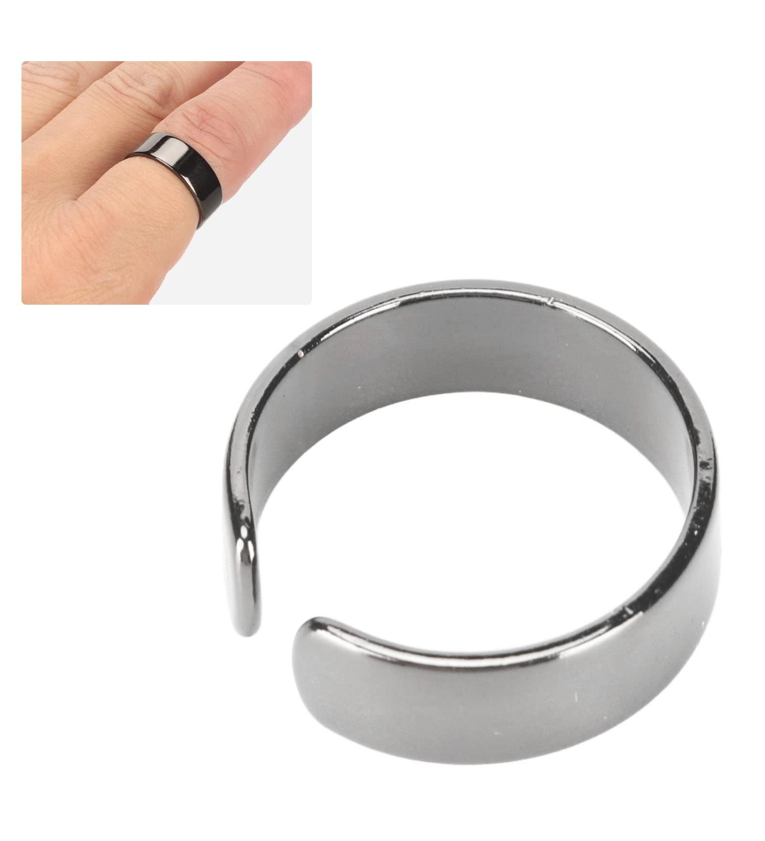 Lymphatic Drainage Magnetic Healing Ring - Adjustable Unisex Weight Loss Ring | Black - Buy Online on GoSupps.com