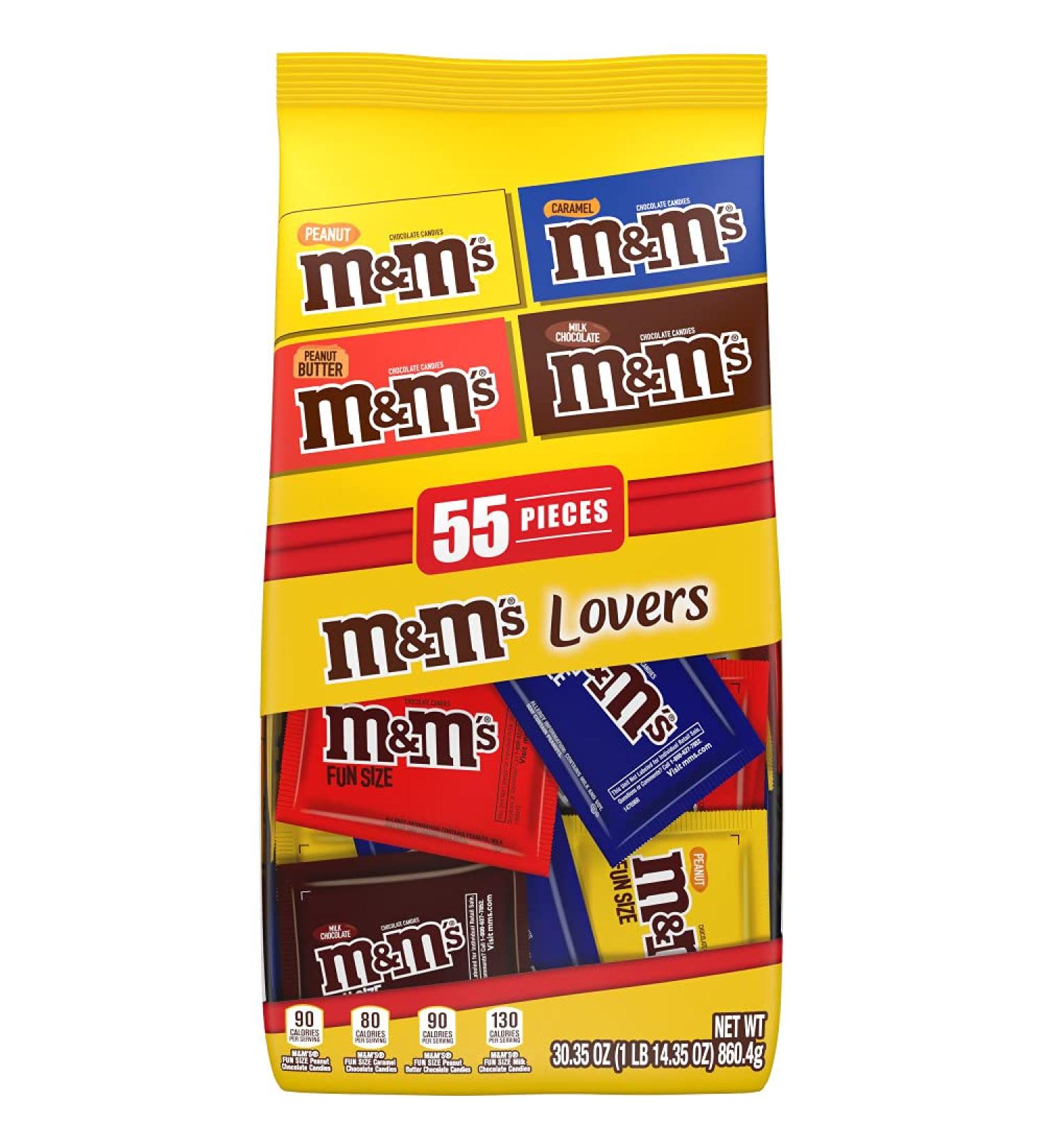 M&M'S Lovers Chocolate Candy Fun Size Mix Bag - 30.35oz 55 Pieces - Buy Online on GoSupps.com