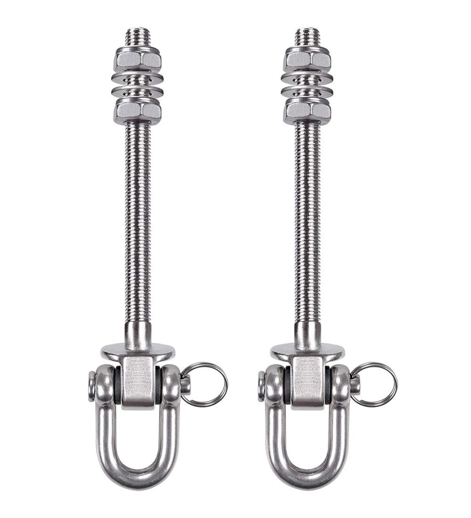 Seleware Stainless Steel Swing Hanger - Durable 90mm x M10 Hooks for Wooden & Steel Girders - Perfect for Yoga Basebag & Veranda Swings - Set of 2 - Buy Online on GoSupps.com