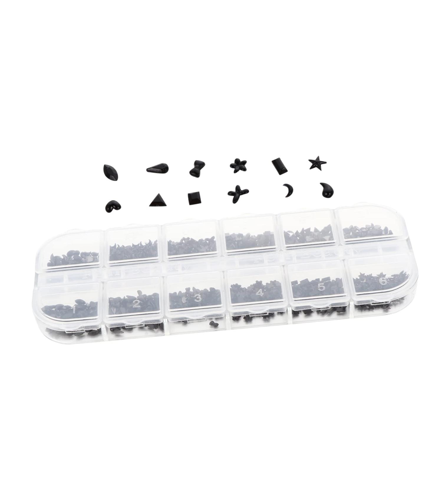 POPETPOP 1 Box Nail Jewelry Drill Nail Art Jewels Nail Manicure Decoration Ab Diamonds for Nails Rhinestones Rhinestone Acrylic Nails Nail Jewelry Decorations Flash 3d Accessories Plastic 13X5X1cm Black - Buy Online on GoSupps.com