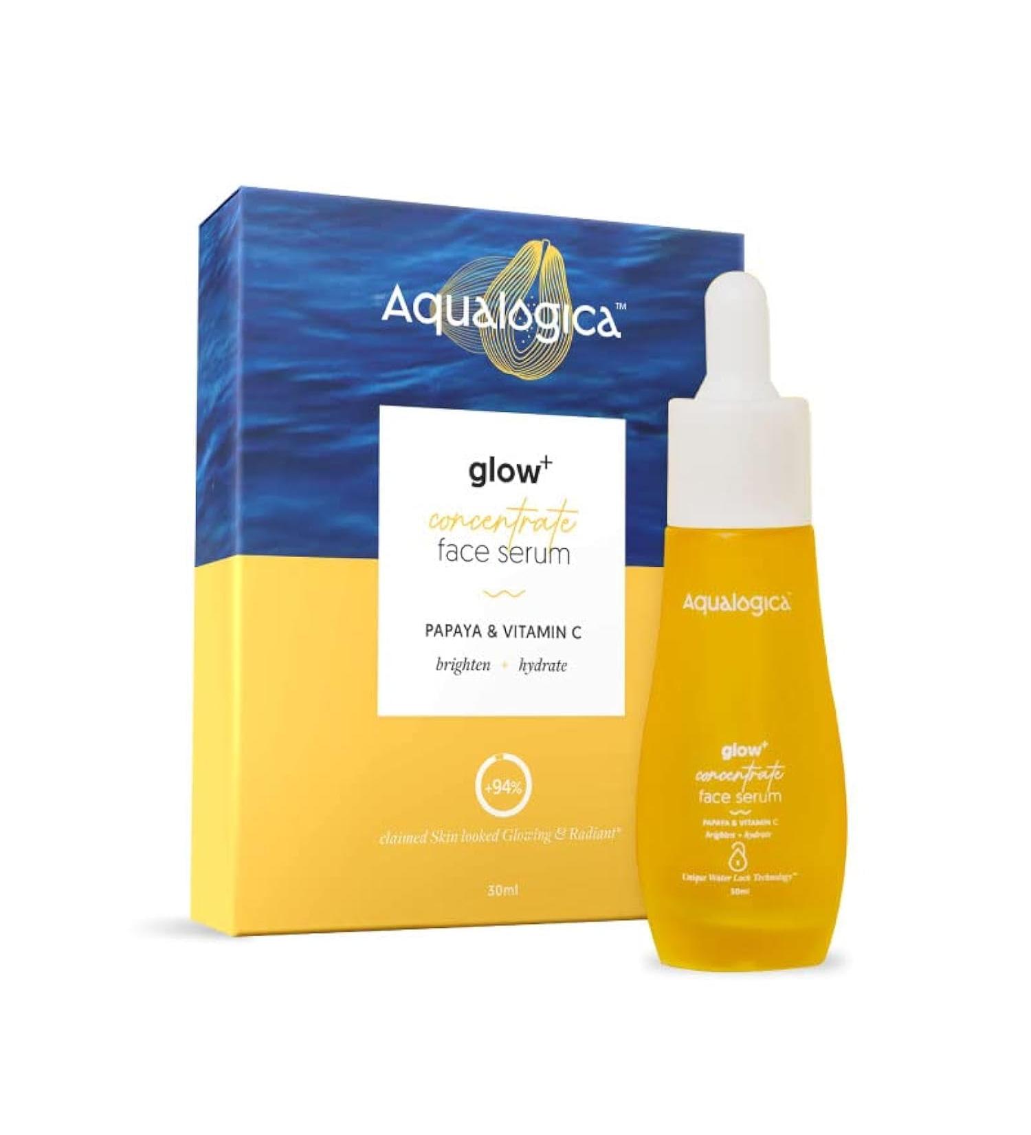 Glow+ Concentrate Face Serum | Radiance Serum with Vitamin C & Papaya | Hydrating & Fragrance-Free | All Skin Types | 1.01 Fl Oz/30ml - Buy Online on GoSupps.com