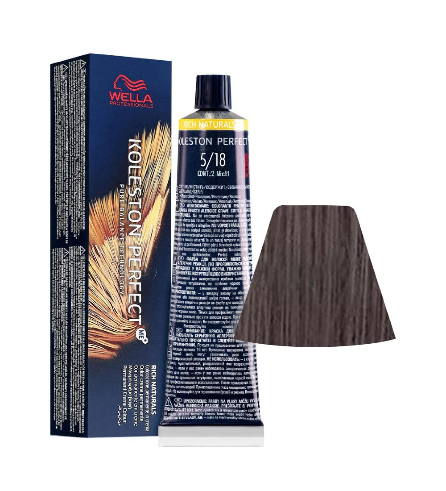 5/18 Castano Chiaro Cenere Perla Wella Koleston Perfect Me+ Rich Naturals 60ml