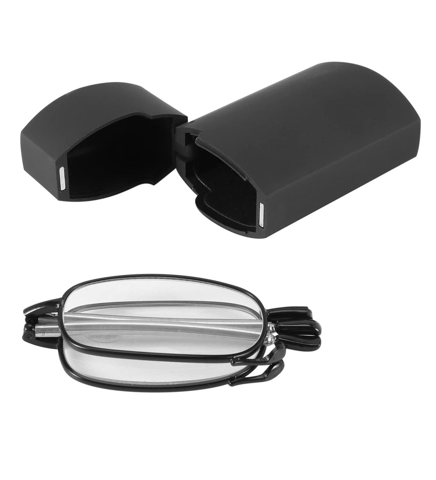 Umwhcw Portable Foldable Reading Glasses - Compact 2.0 Black with Mini Flip Top Bag for Men & Women - Buy Online on GoSupps.com