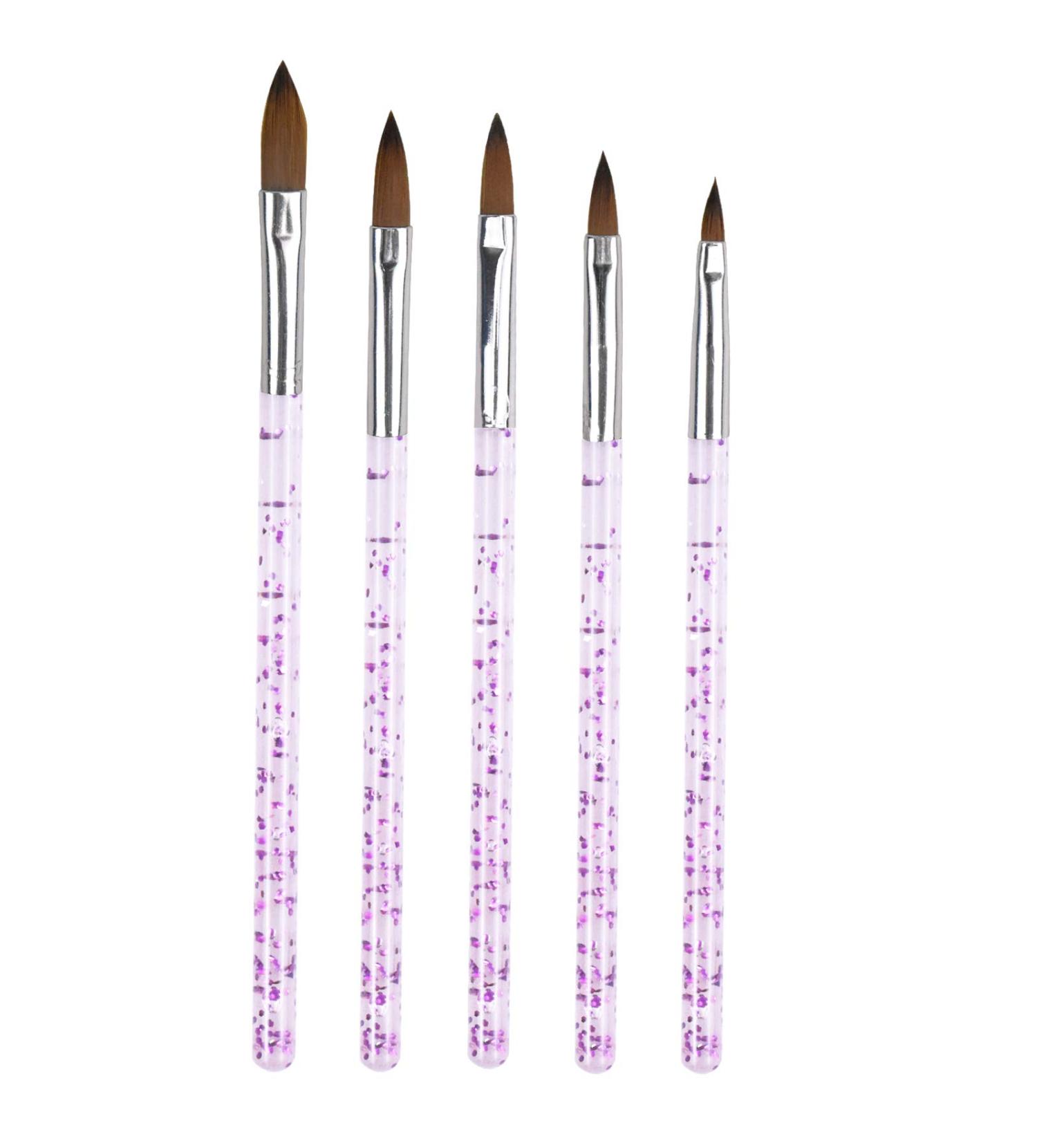 Avodova Acrylic Nail Brush Set - 5 PCS Gel Nail Art Brushes for DIY Designs | Salon & Home Use - Buy Online on GoSupps.com