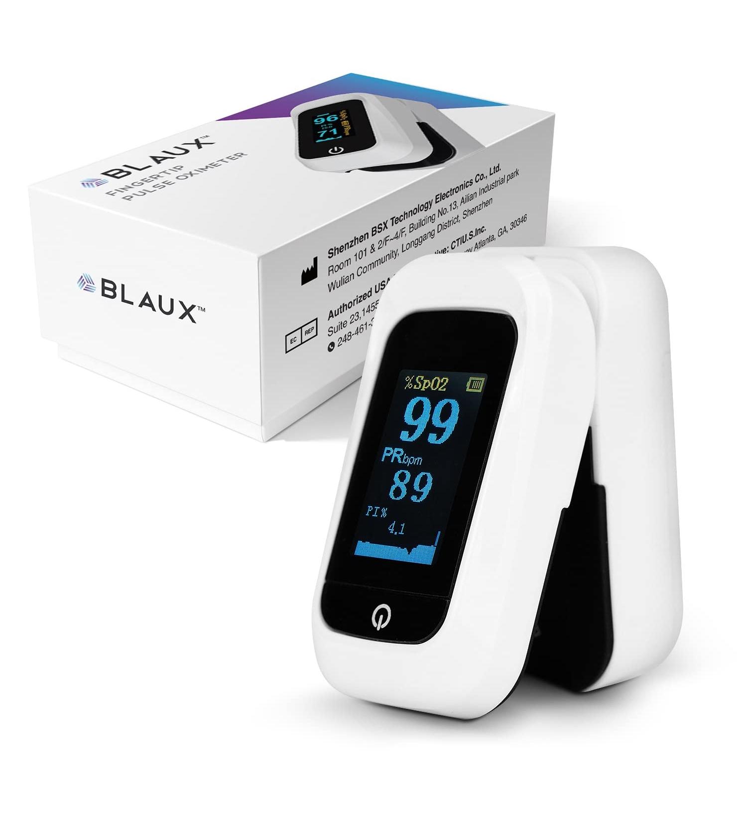 Blaux Finger Pulse Oximeter - Portable Oxygen Monitor | Accurate Blood Oxygen Saturation Device for Seniors | Battery-Powered Digital Display Oximetry Monitor - Buy Online on GoSupps.com