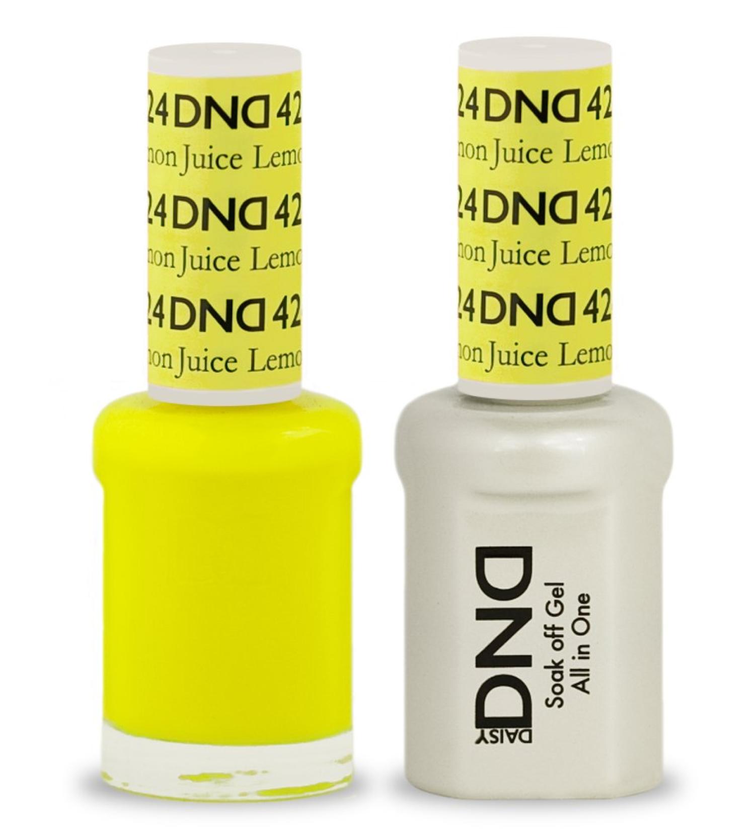 DND Soak Off Gel Polish Dual Matching Color Set 424  Lemon Juice by DND Duo Gel