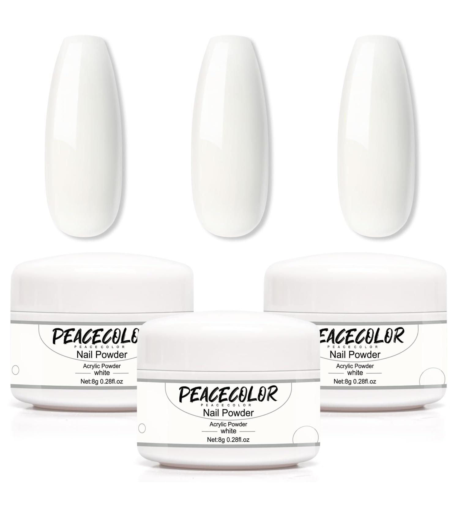 PEACECOLOR 3PC 8G White Acrylic Powder Set Professional for Quick Acrylic Nail Extension Acrylic Nail Kit Long-Lasting Nail Carving No Nail Lamp Needed DIY Nail Art at Home Gifts for Women Girls XA-47 - Buy Online on GoSupps.com