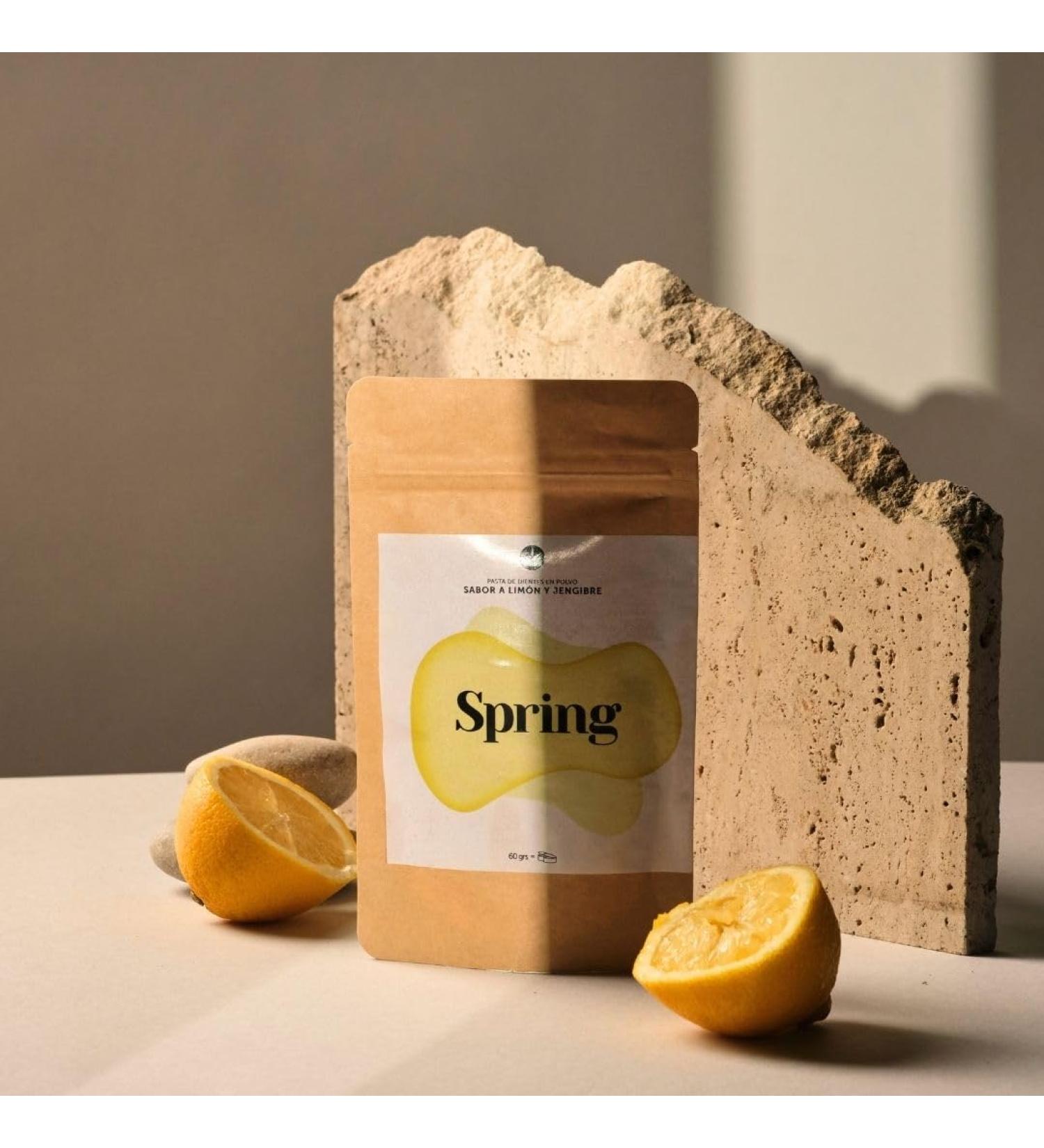 BANBU Spring Powder Toothpaste Lemon and Ginger Flavor 120 ml Natural Refill Vegan