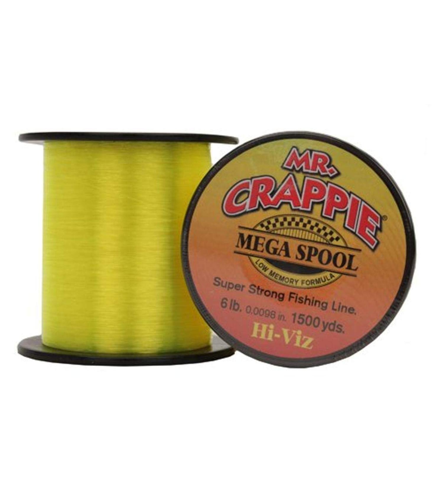 Mr. Crappie MC6HV Mega Spool Line, 6-Pound, 1500-Yard, Hi-Viz