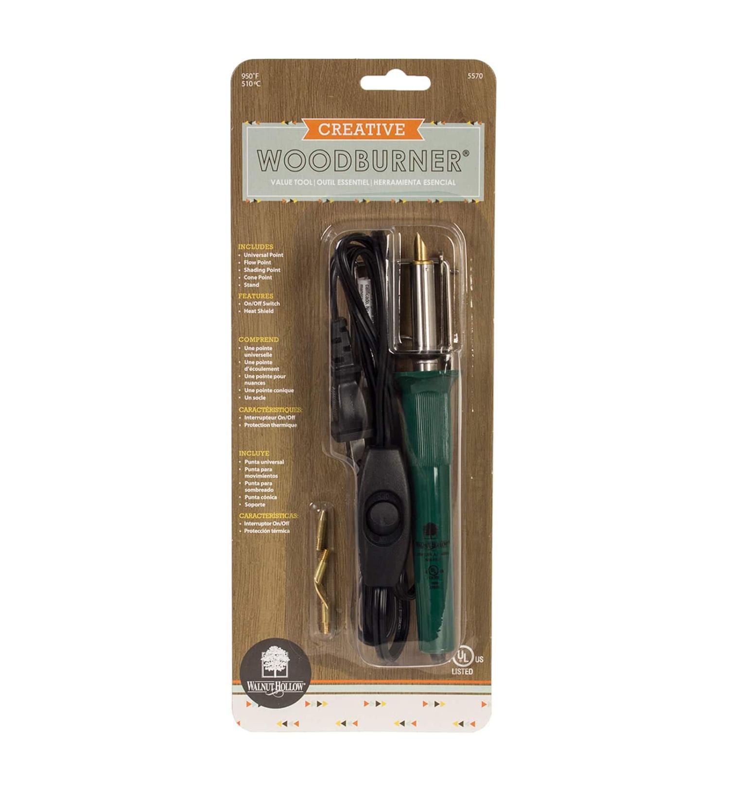 Walnut Hollow Creative Woodburner Introduction Value Pen for Beginner and Intermediate Woodburning  4 Tips Green Woodburner Value Pen - Buy Online on GoSupps.com
