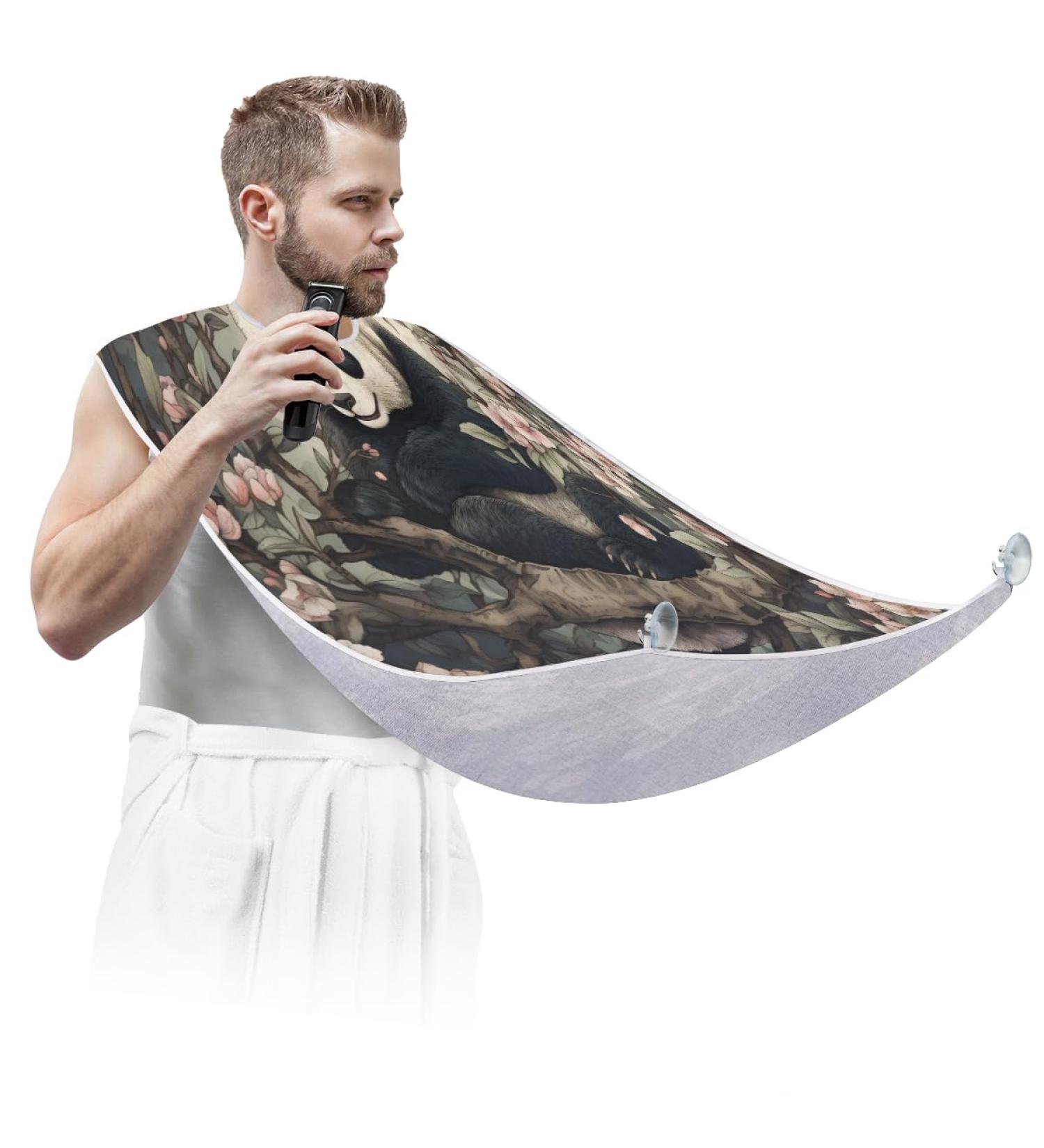 Buy Panda Peach Blossom Beard Bib Apron - Best Beard Hair Catcher for Men | Perfect Gift for Father's Day Anniversary & Christmas - Buy Online on GoSupps.com