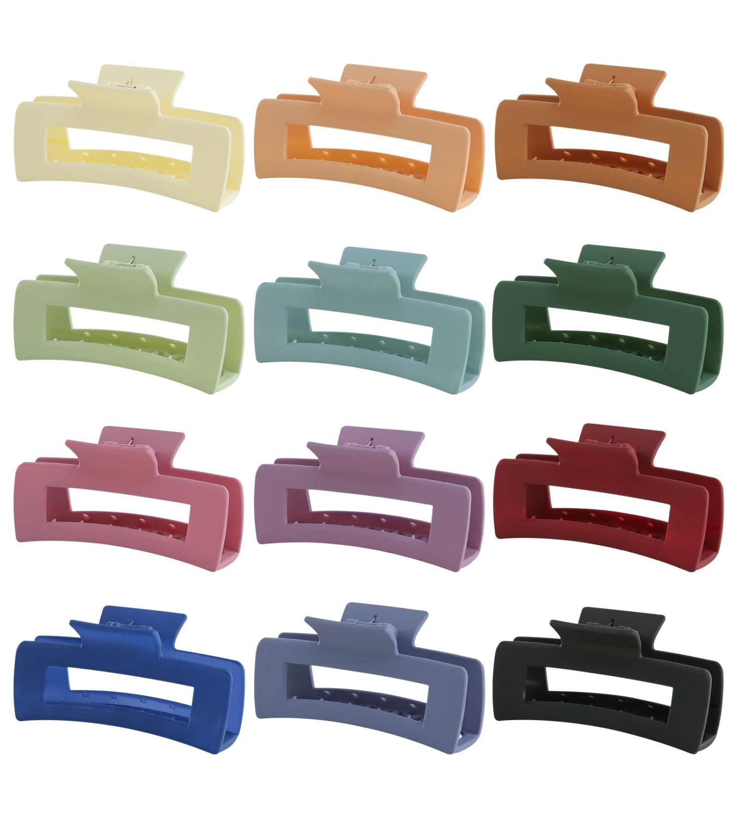 SYGY 4.1 Inches Large Claw Clips for Thick Hair - Pack of 12 | Matte Big Hair Clips for Women with Strong Hold - Nonslip Jumbo Hair Accessories - Buy Online on GoSupps.com