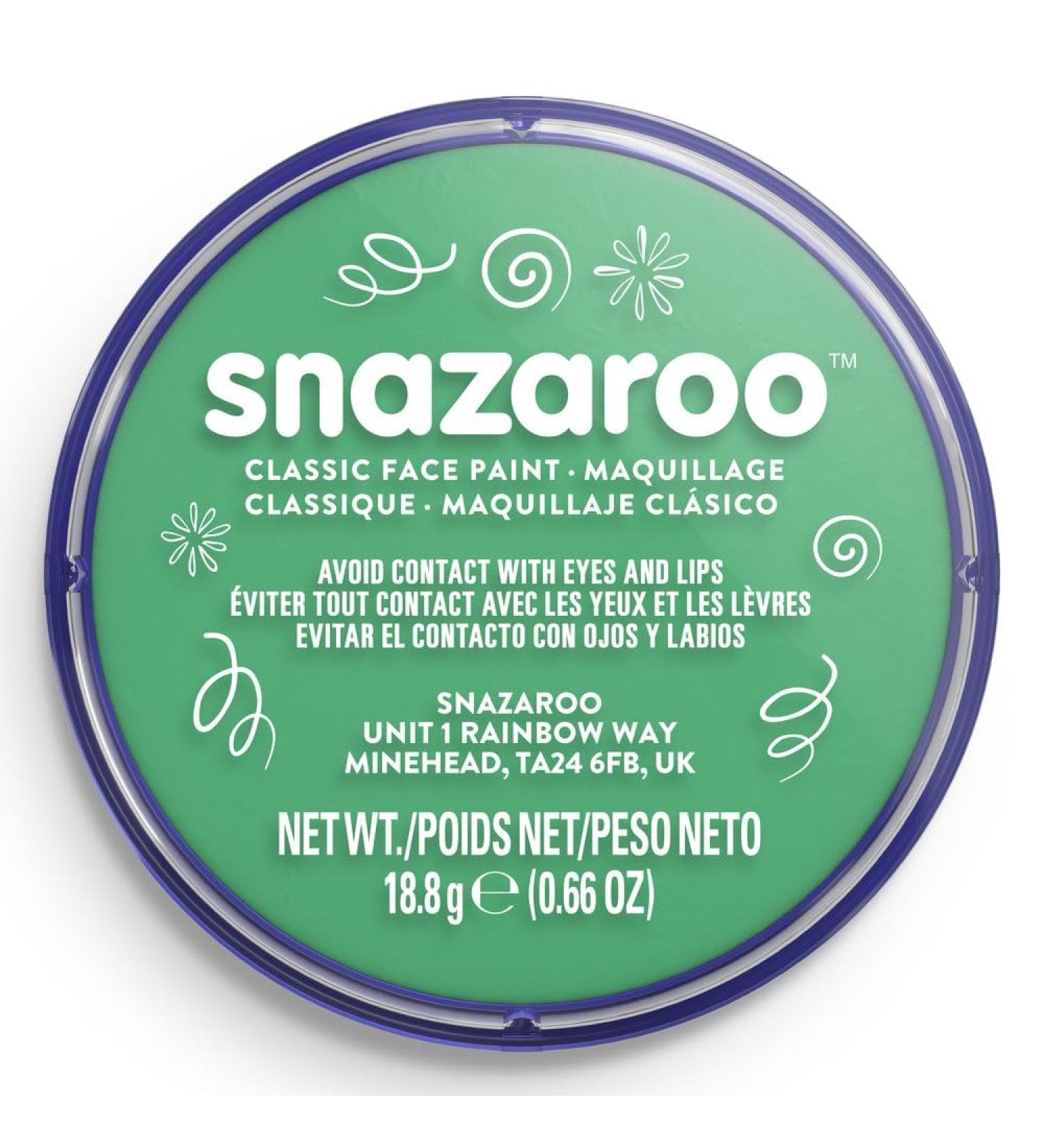 SK INFINITY Snazaroo Classic Face Paint 18ml Professional Water Based | Single Cake Makeup for Adults & Kids Halloween - Bright Green - Buy Online on GoSupps.com
