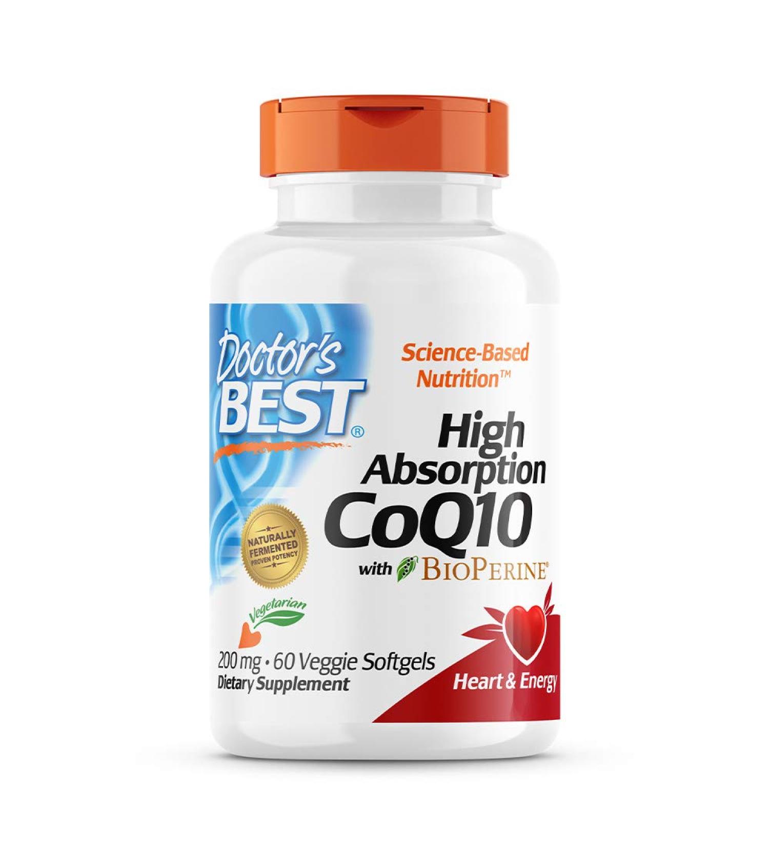 Doctor's Best High Absorption CoQ10 200 mg with BioPerine - 60 Veggie Softgels - Buy Online on GoSupps.com