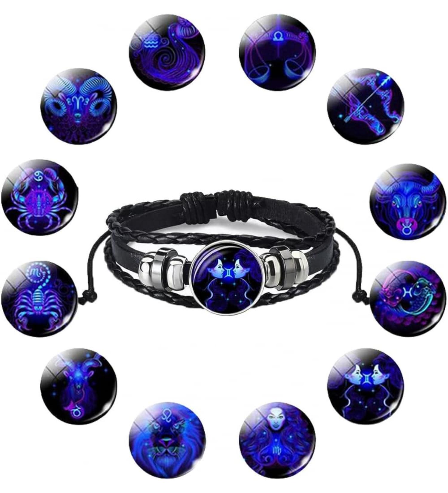 TURSHI Signs Spirit Bracelet 12 Constellation Handmade Bead Woven Multilayer Leather Bracelet Handmade Multilayer Adjustable 12 Constellation Bracelets Glow In The Dark Bracelet for Women Men Gemini: - Buy Online on GoSupps.com